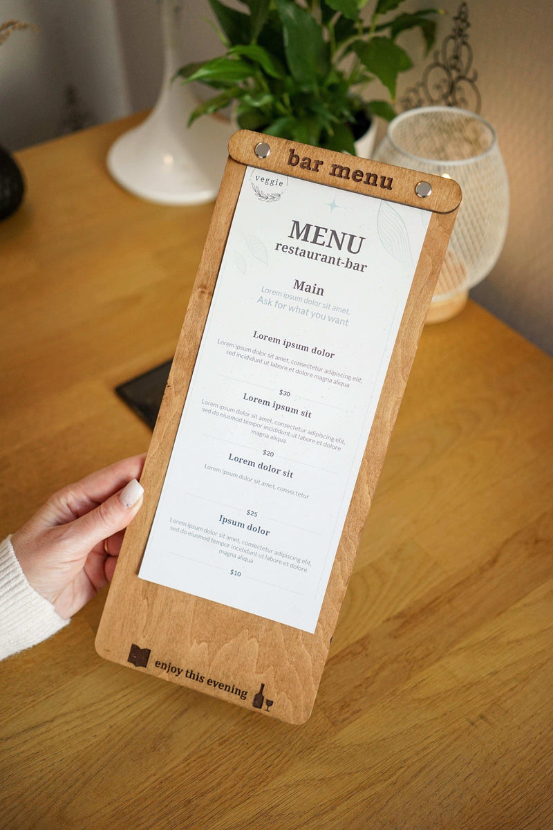 Wooden Bar Menu and Wine List Holder, Video | KyivWorkshop