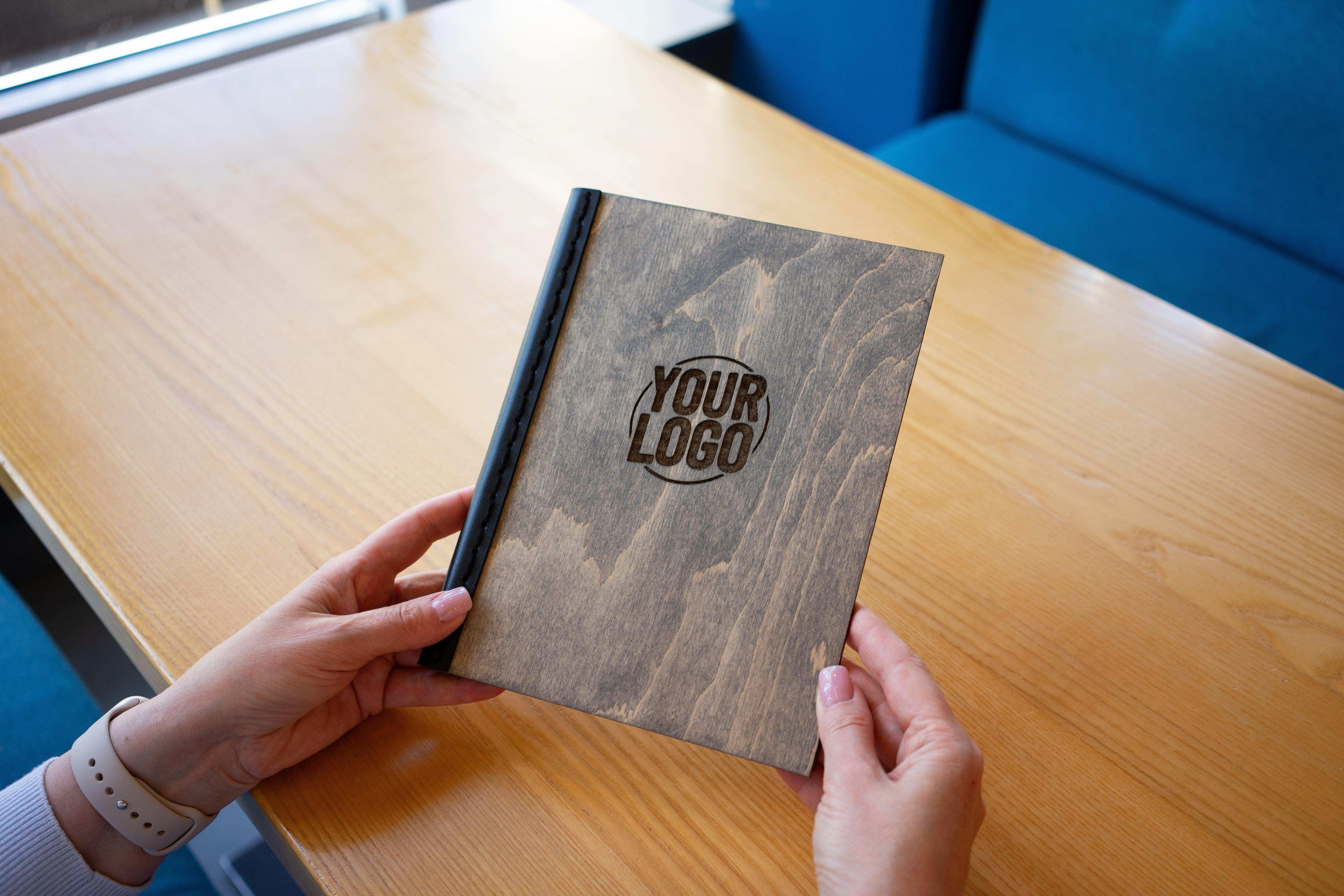Customizable Wooden Restaurant Menu Holder