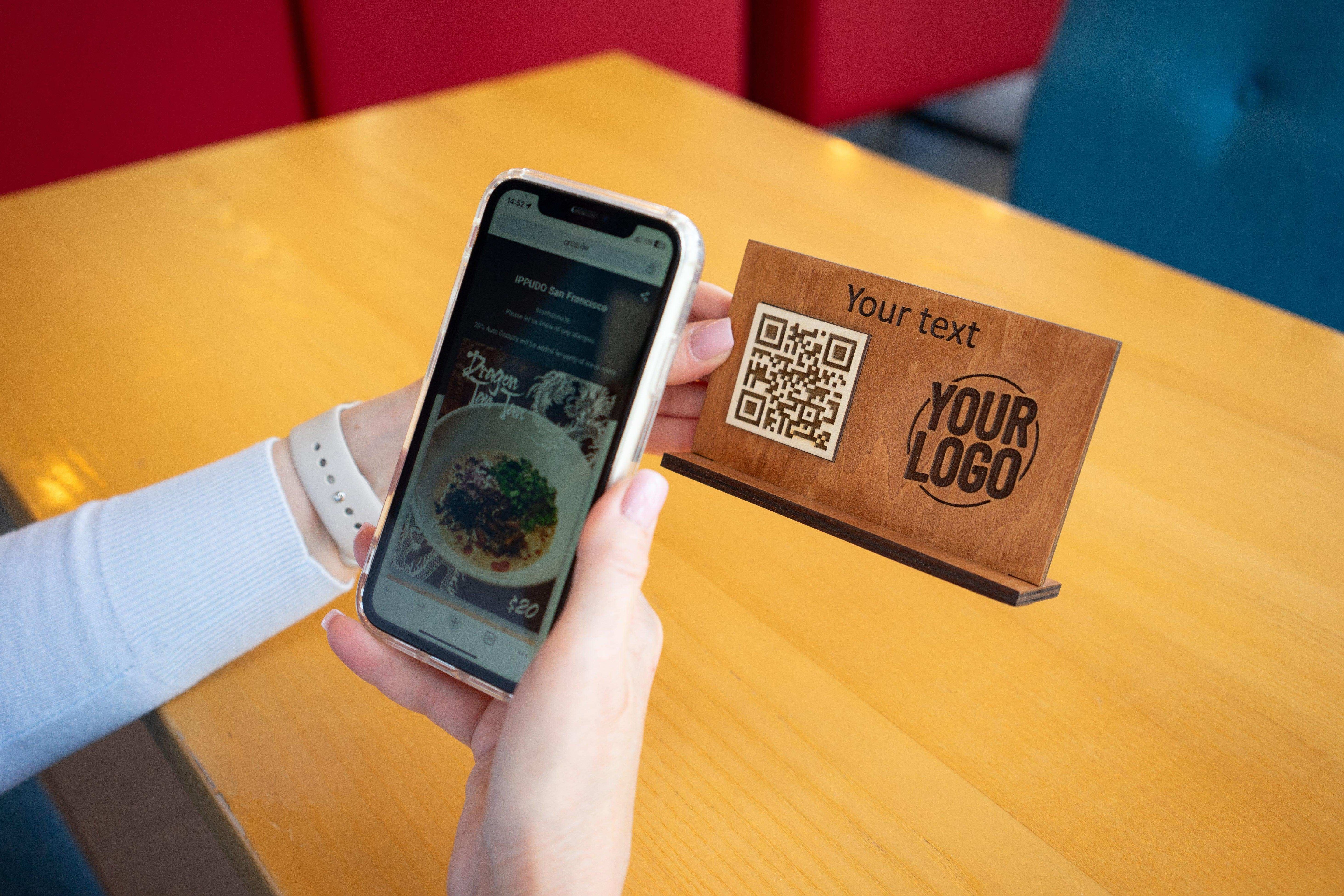 Custom Wooden QR Code Sign