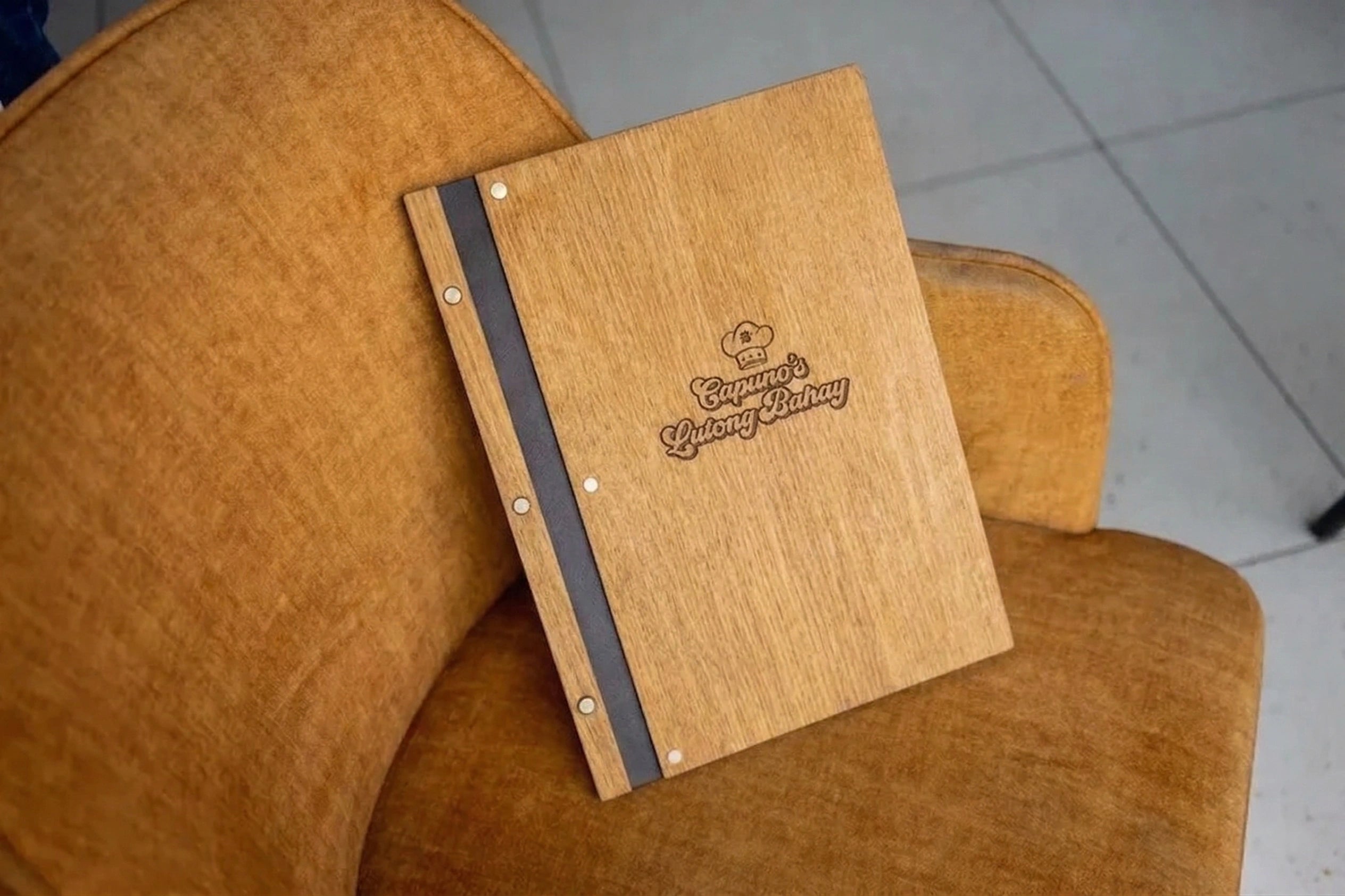 Personalized restaurant menu, Wood restaurant menu, Custom size menu cover, Engraved menu cover, Wooden menu folder