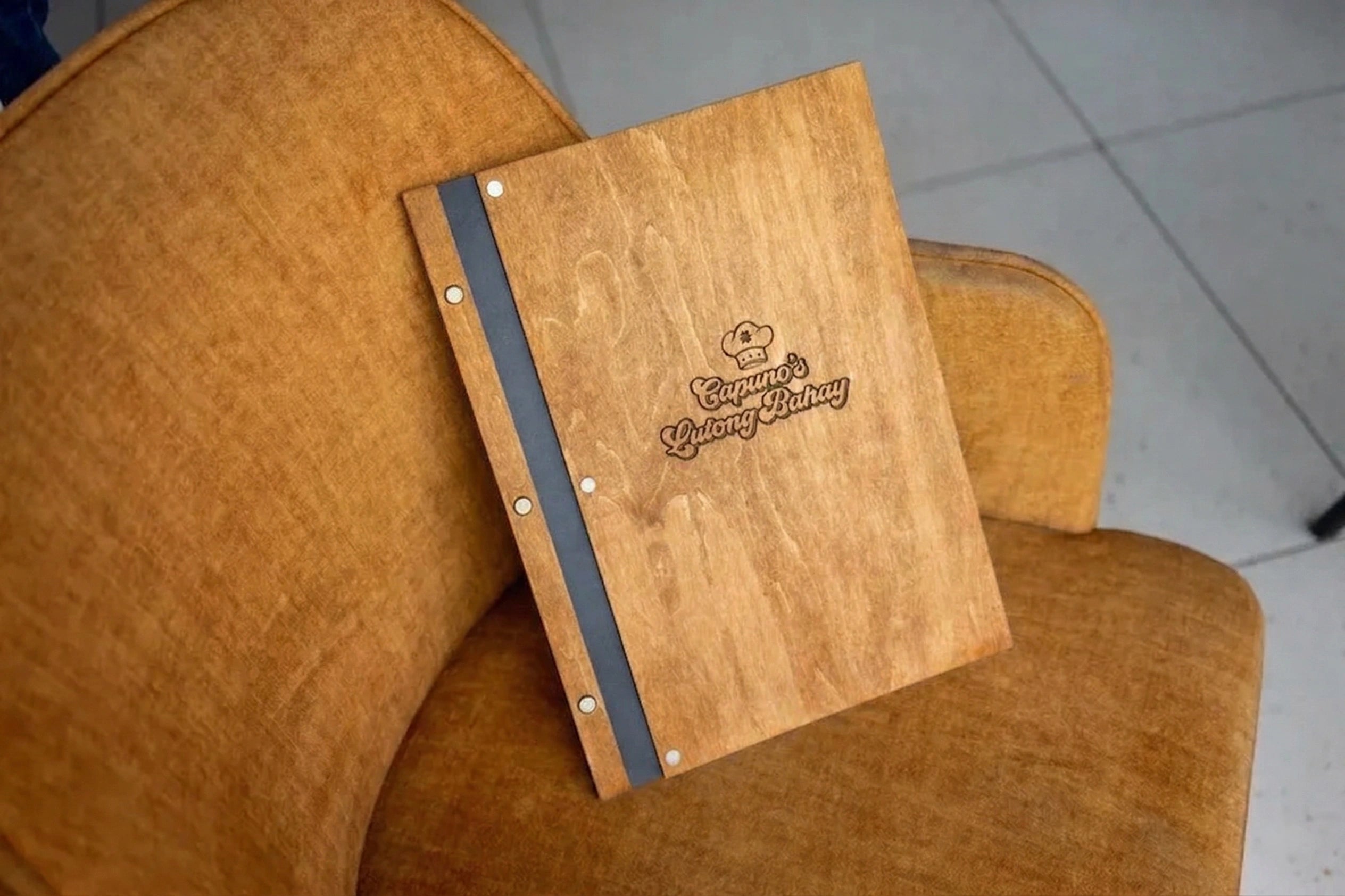 Personalized restaurant menu, Wood restaurant menu, Custom size menu cover, Engraved menu cover, Wooden menu folder