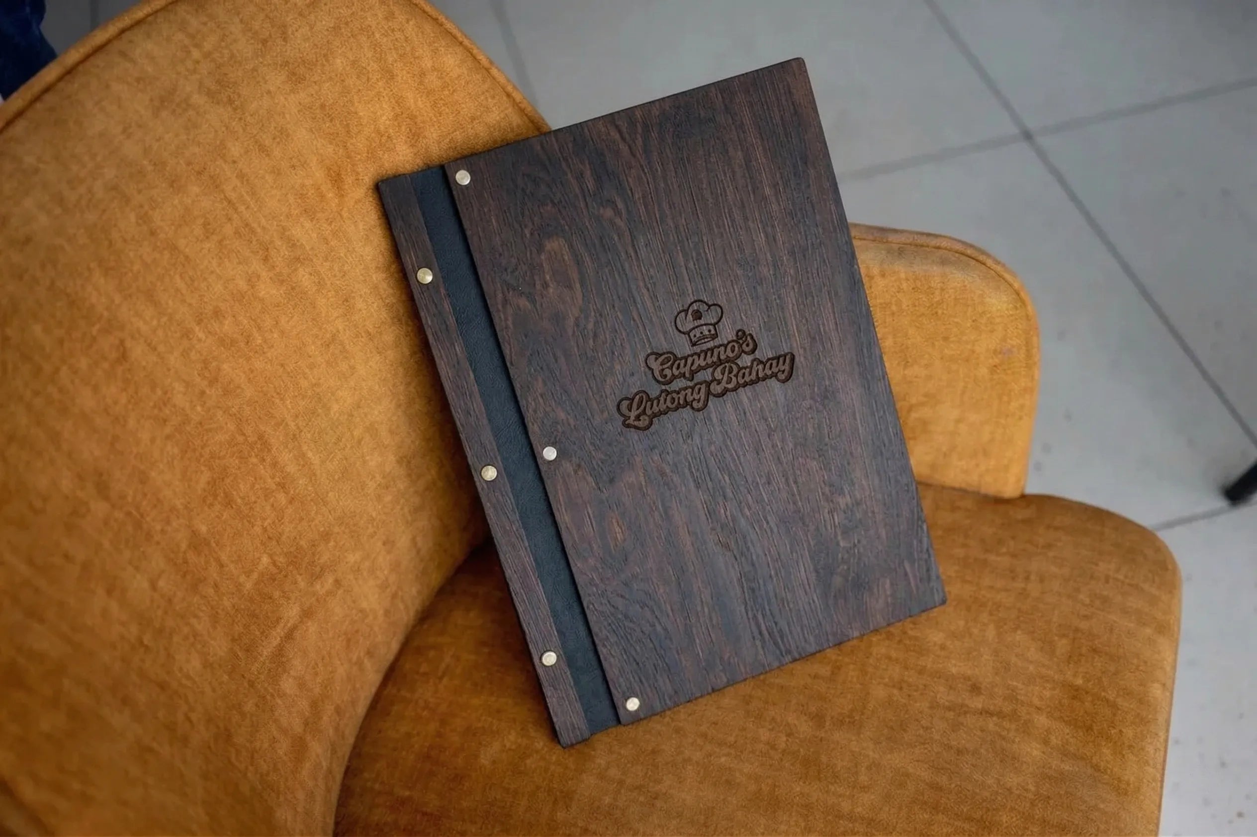 Personalized restaurant menu, Wood restaurant menu, Custom size menu cover, Engraved menu cover, Wooden menu folder