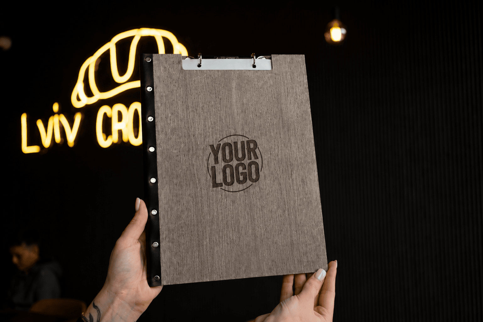 Personalized Wooden Menu Holder, Engraved Wooden Menu Folder with Customizable Options, Covers for Wedding Menu, m-103