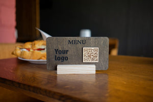 QR code menu, QR code menu sign, Wooden qr cod sign, Video, q-104 - Image 6