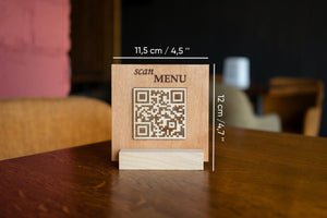 QR code menu, QR code menu sign, Wooden qr cod sign, Video, q-102 - Image 7