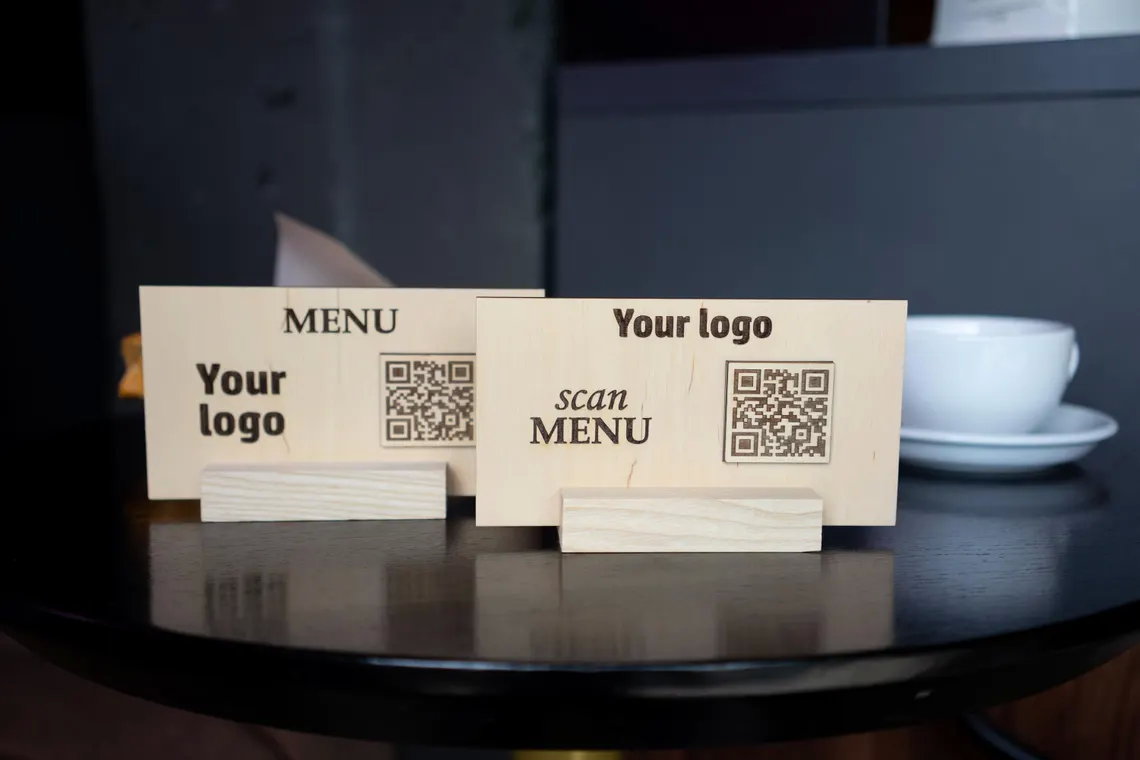 QR code menu, QR code menu sign, Wooden qr cod sign, Video, q-105 - Image 7