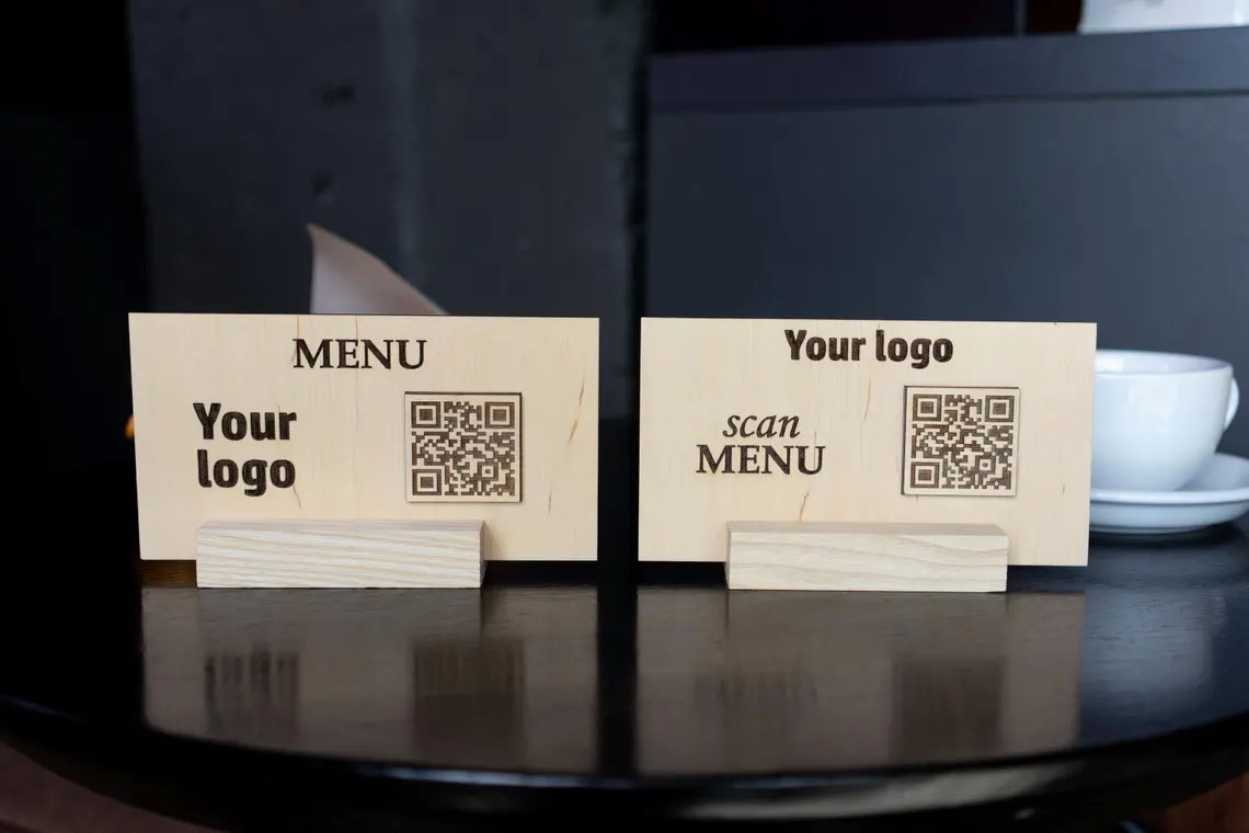 QR code menu, QR code menu sign, Wooden qr cod sign, Video, q-105 - Image 8