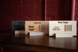 QR code menu, QR code menu sign, Wooden qr cod sign, Video, q-105 - Image 9