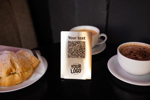 Engraved Metal QR Sign – Perfect for Menus and Wi-Fi in Cafes, Video, qm-101 - Image 2