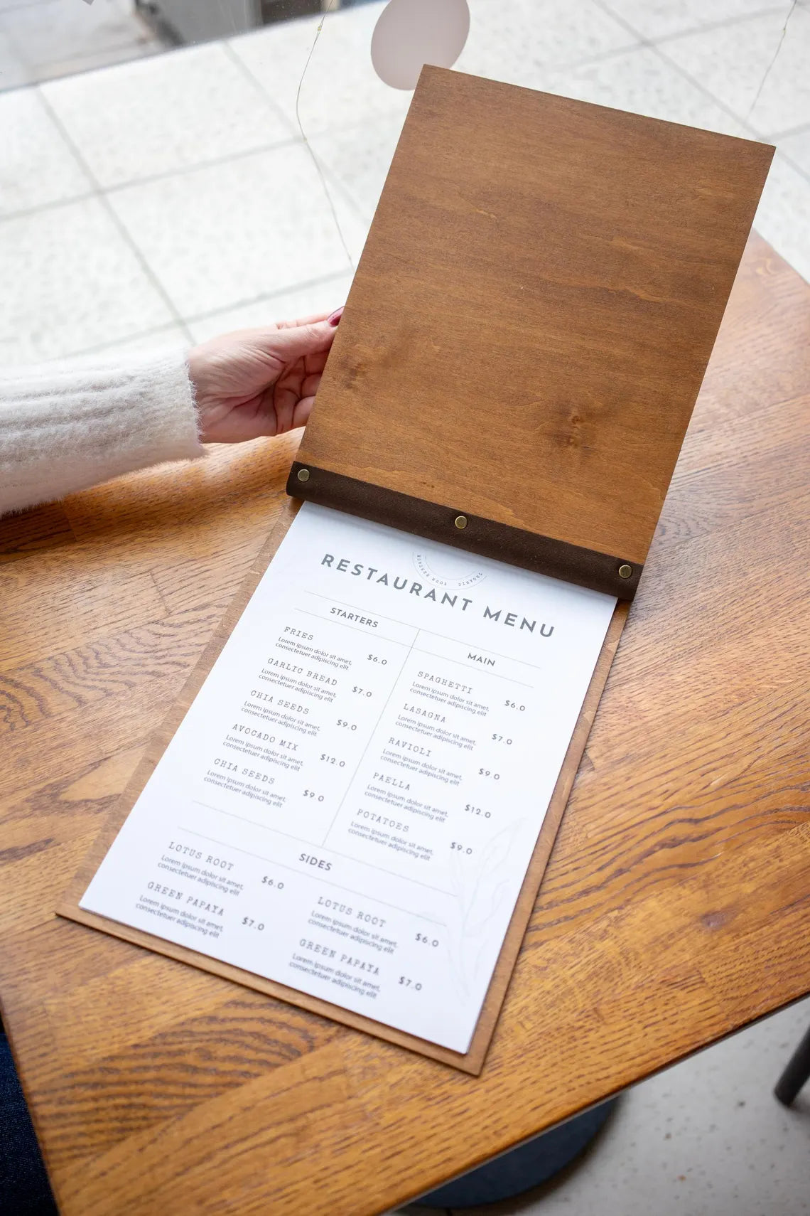 Restaurant Menu Cover, Wooden Menu, Menu, Menu Cover