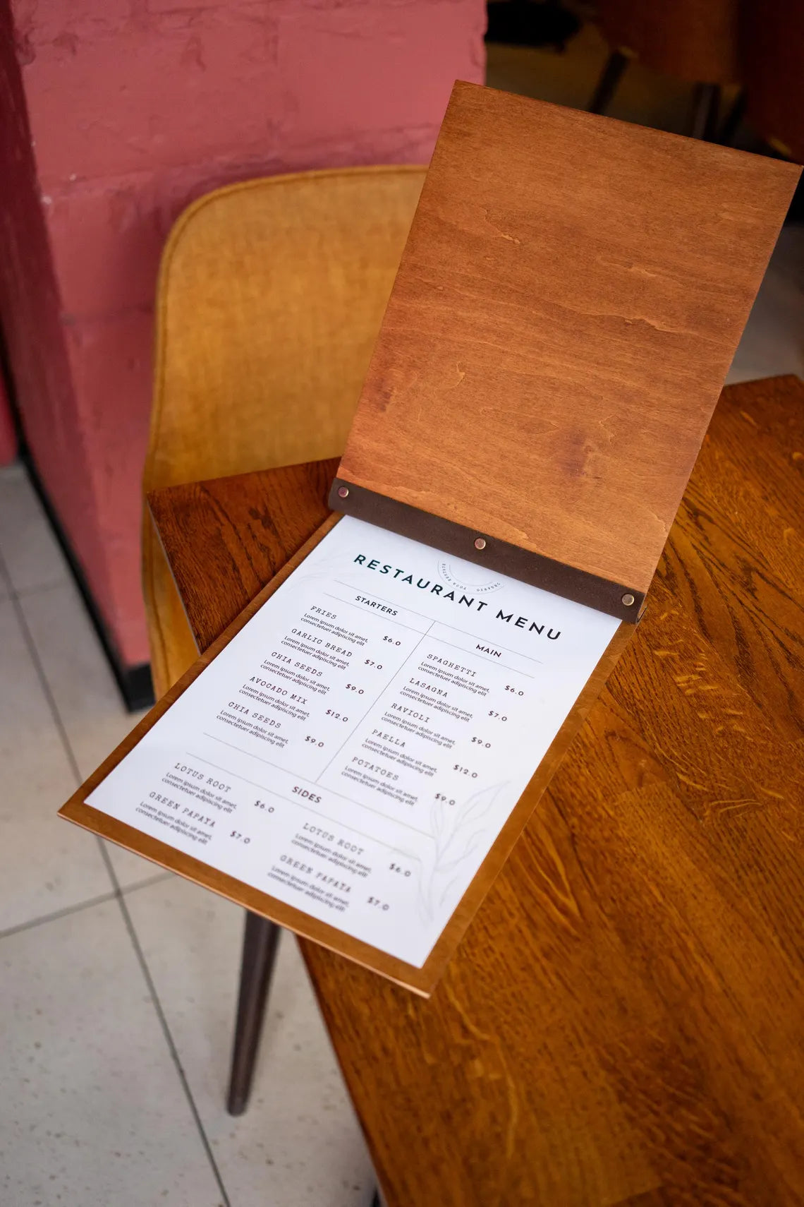 Restaurant Menu Cover, Wooden Menu, Menu, Menu Cover