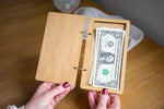 Check Holder on rings, Wooden Check Presenter, FREE ENGRAVING