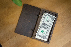 Wooden Check Presenter, Check Holder on rings, FREE ENGRAVING - Image 2