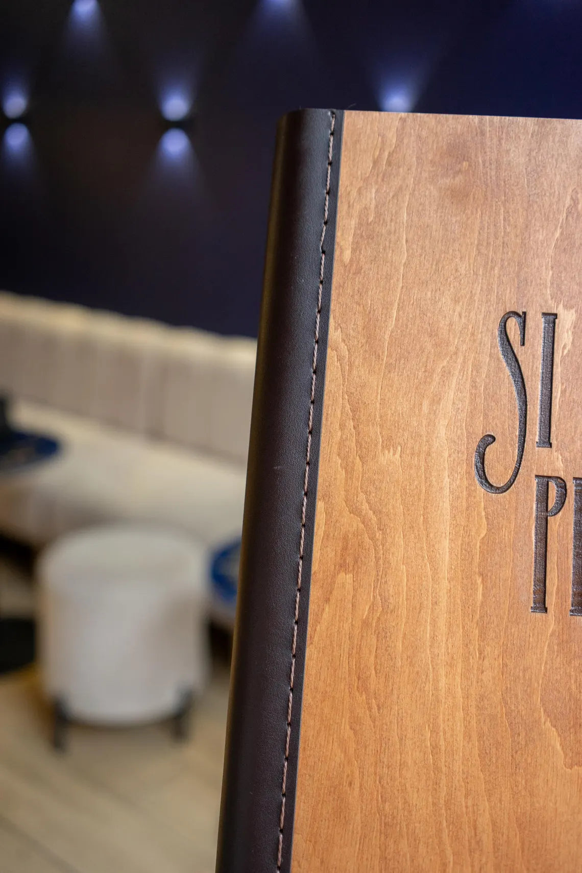 Wooden Menu with 4 ring clamp, Menu Cover, Restaurant Menu Cover