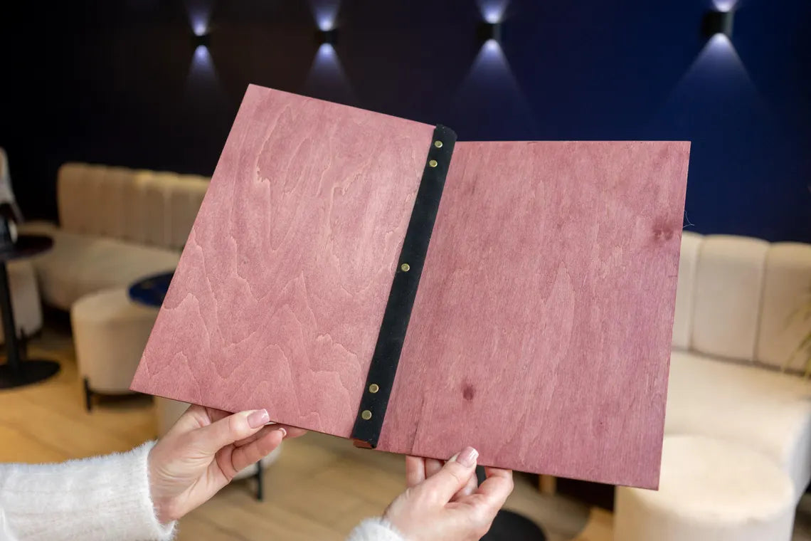 Personalized restaurant menu, Wooden menu folder, Wood restaurant menu, Custom size menu cover, Engraved menu cover