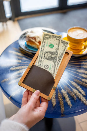 Rustic Wooden Check Presenter, Bill Holder for Restaurants and Cafés FREE ENGRAVING - Image 3