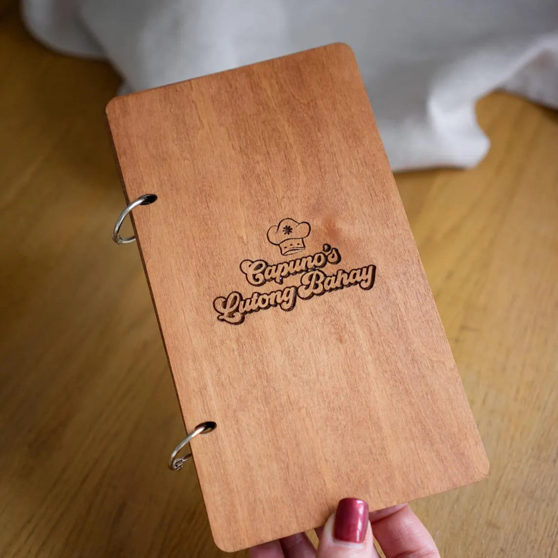 Check Holder on rings, Wooden Check Presenter, FREE ENGRAVING