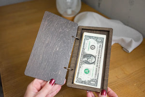 Wooden Check Presenter, Check Holder on rings, FREE ENGRAVING - Image 5