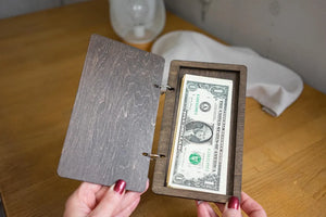 Wooden Check Presenter, Check Holder on rings, FREE ENGRAVING - Image 6