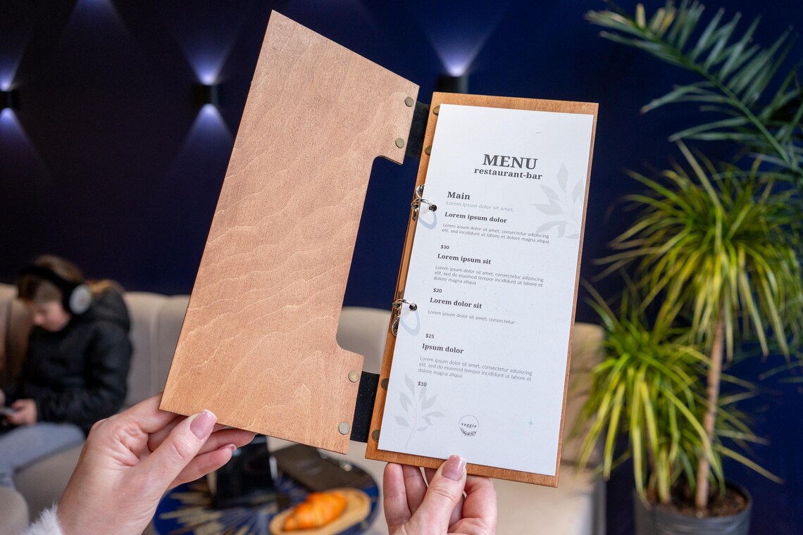 Wine list menu cover, Wooden Bar Menu, Menu, Menu Cover, Restaurant Menu Cover