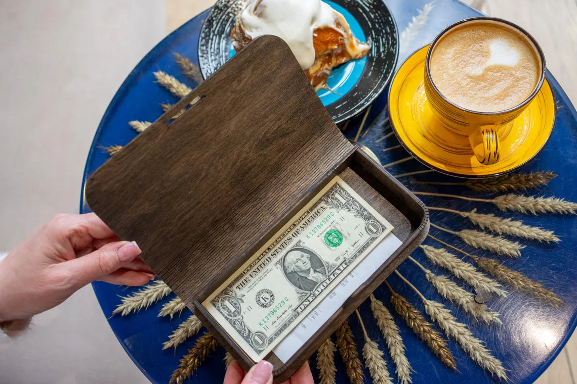 Check Holder, Restaurant Check Presenter, Check Presenter, Bill Holder, Guest Check Presenter, Wooden Check Presenter, FREE ENGRAVING