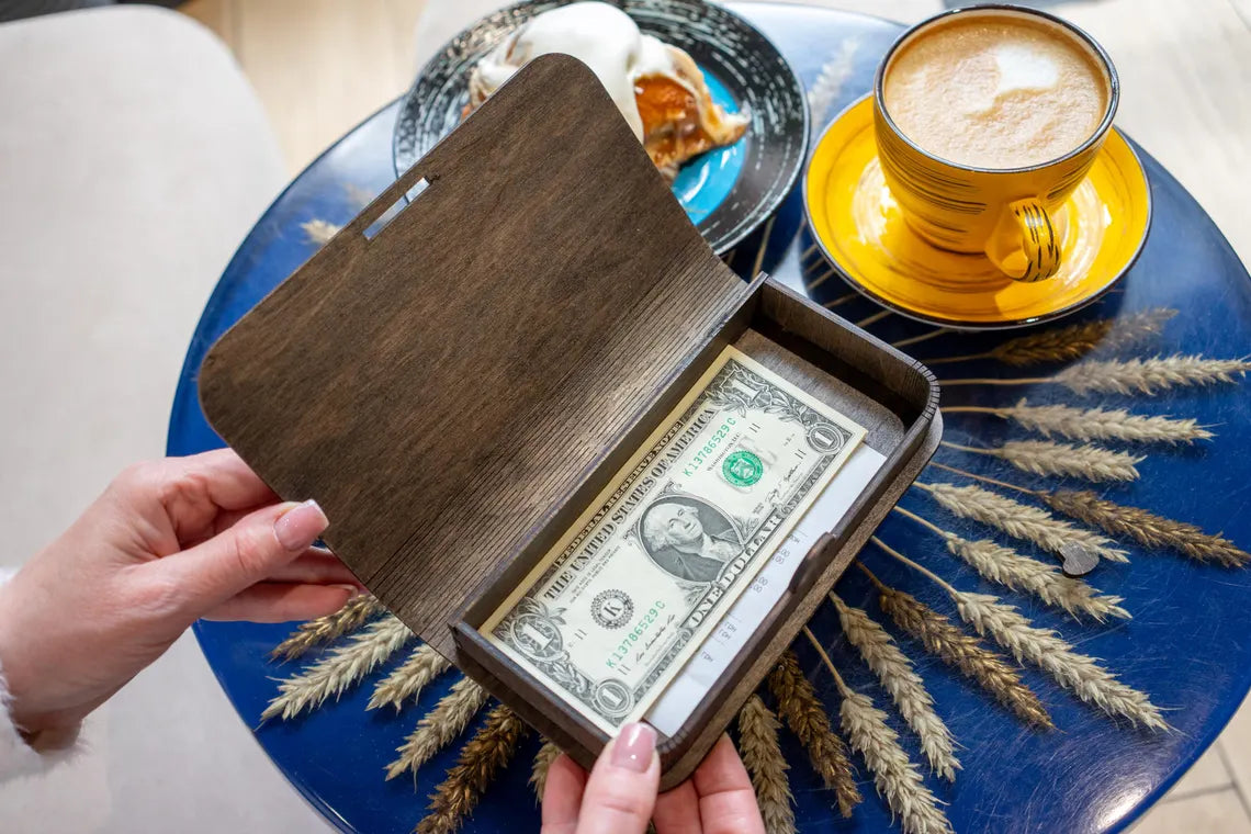 Check Holder, Restaurant Check Presenter, Check Presenter, Bill Holder, Guest Check Presenter, Wooden Check Presenter, FREE ENGRAVING