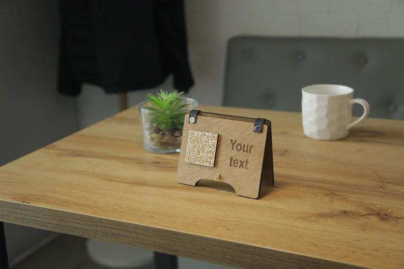 Wooden A-Frame QR Code Menu Stand