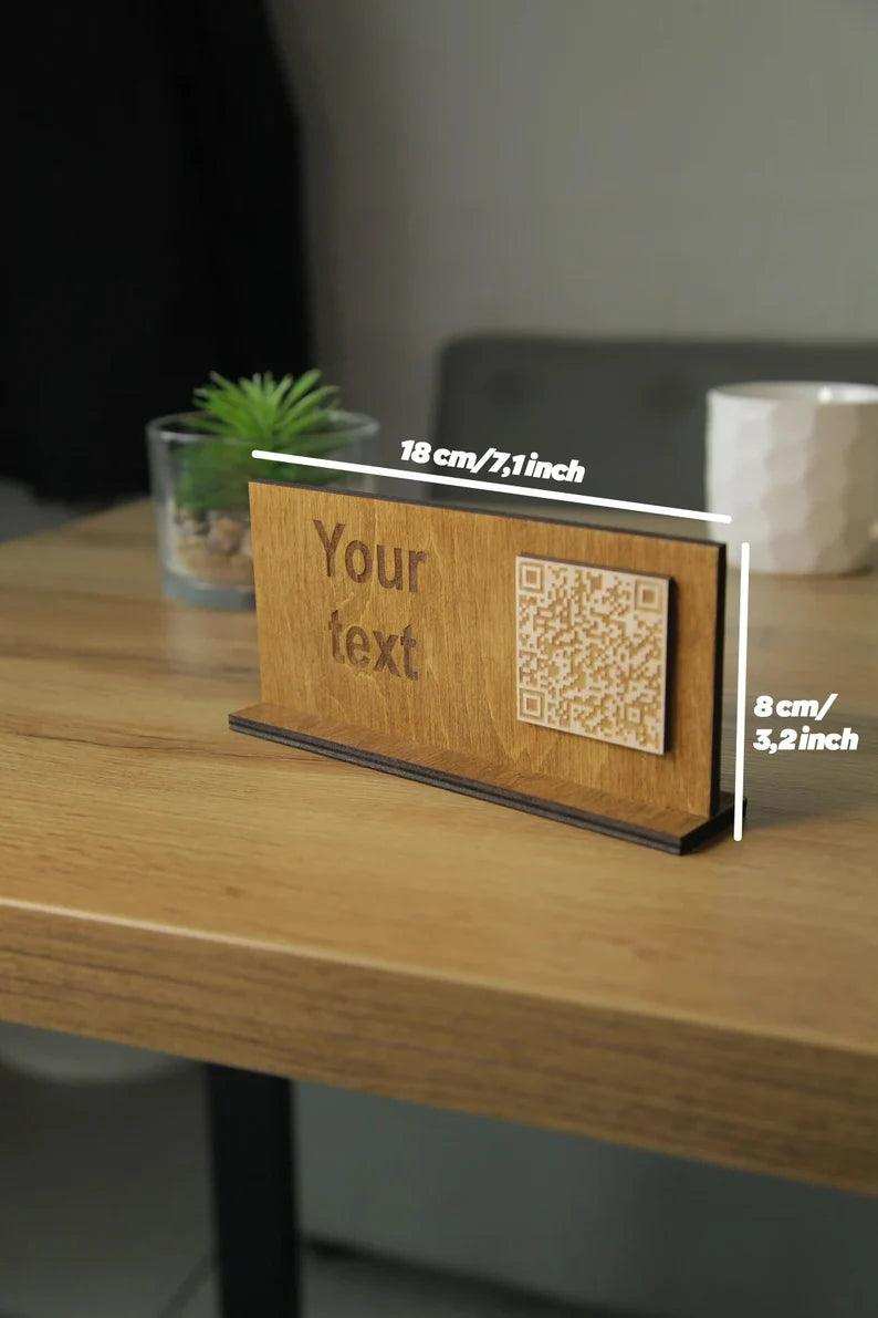 Wooden QR Code Menu Display