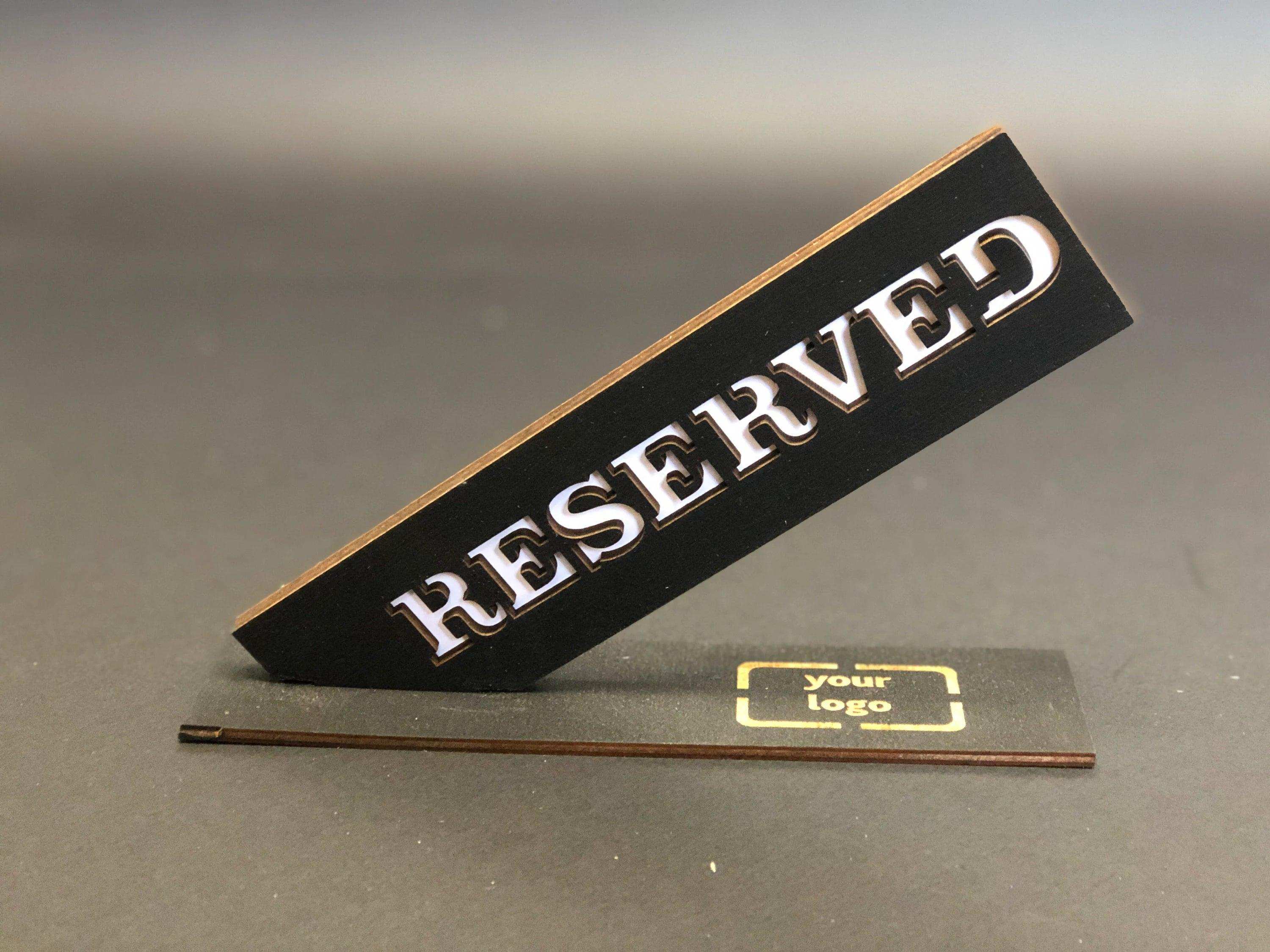 Wooden Reserved Sign with Base