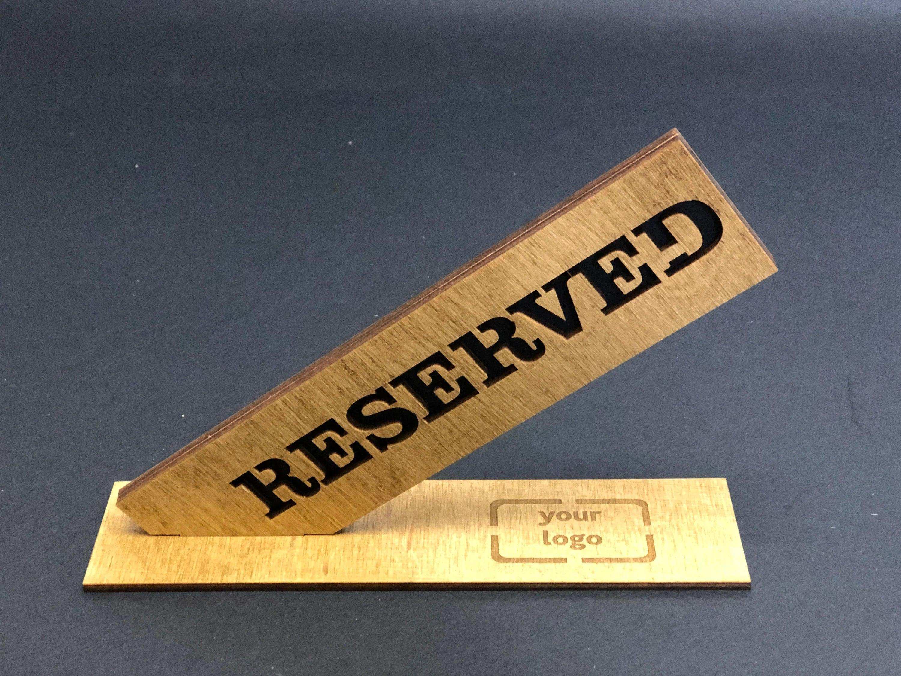 Wooden Reserved Sign with Base