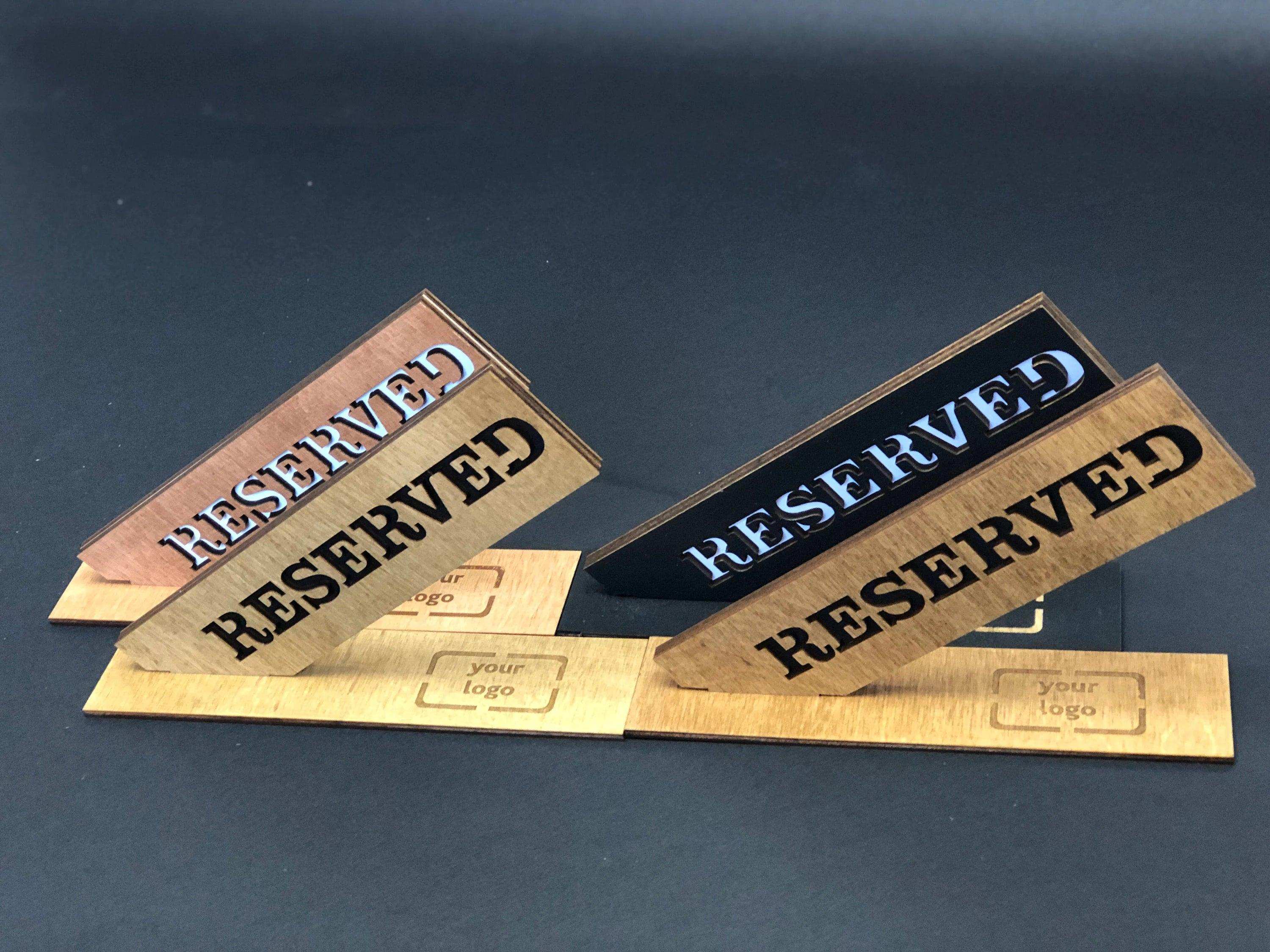 Wooden Reserved Sign with Base