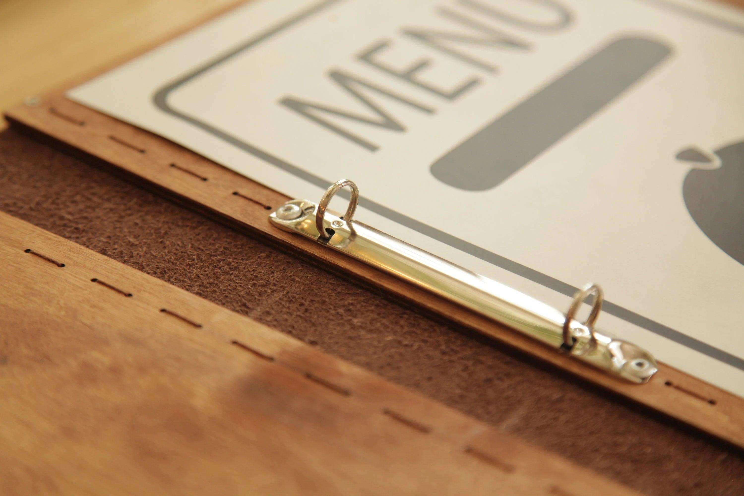 Engraved Menu Cover with Free Engraving and Dark Finish