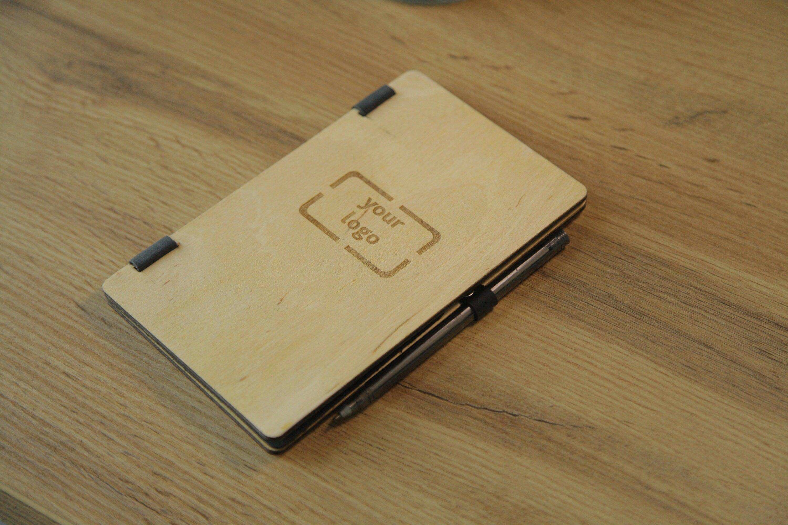 Wooden Check Holder with Pen Slot