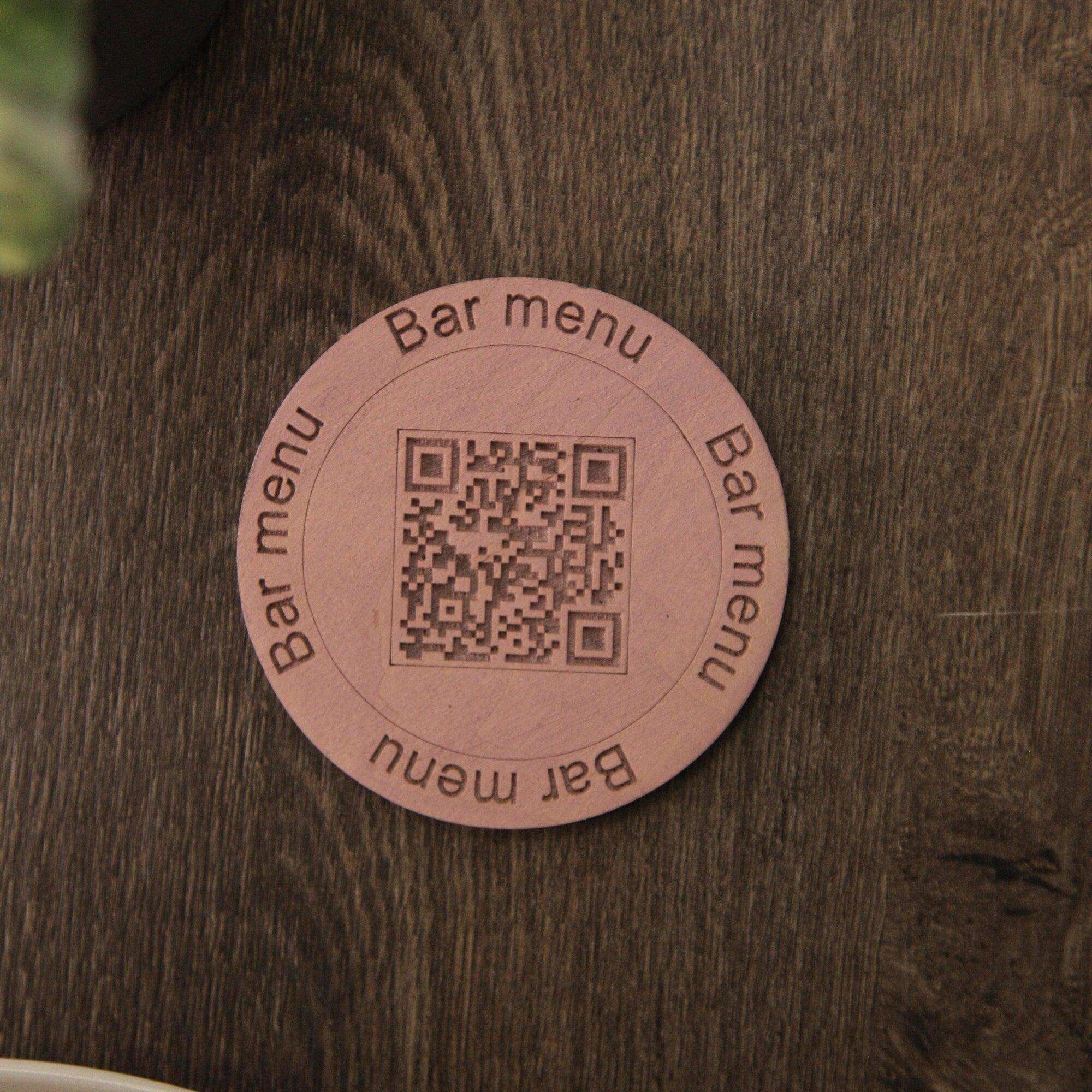 Modern Wooden QR Code Sign