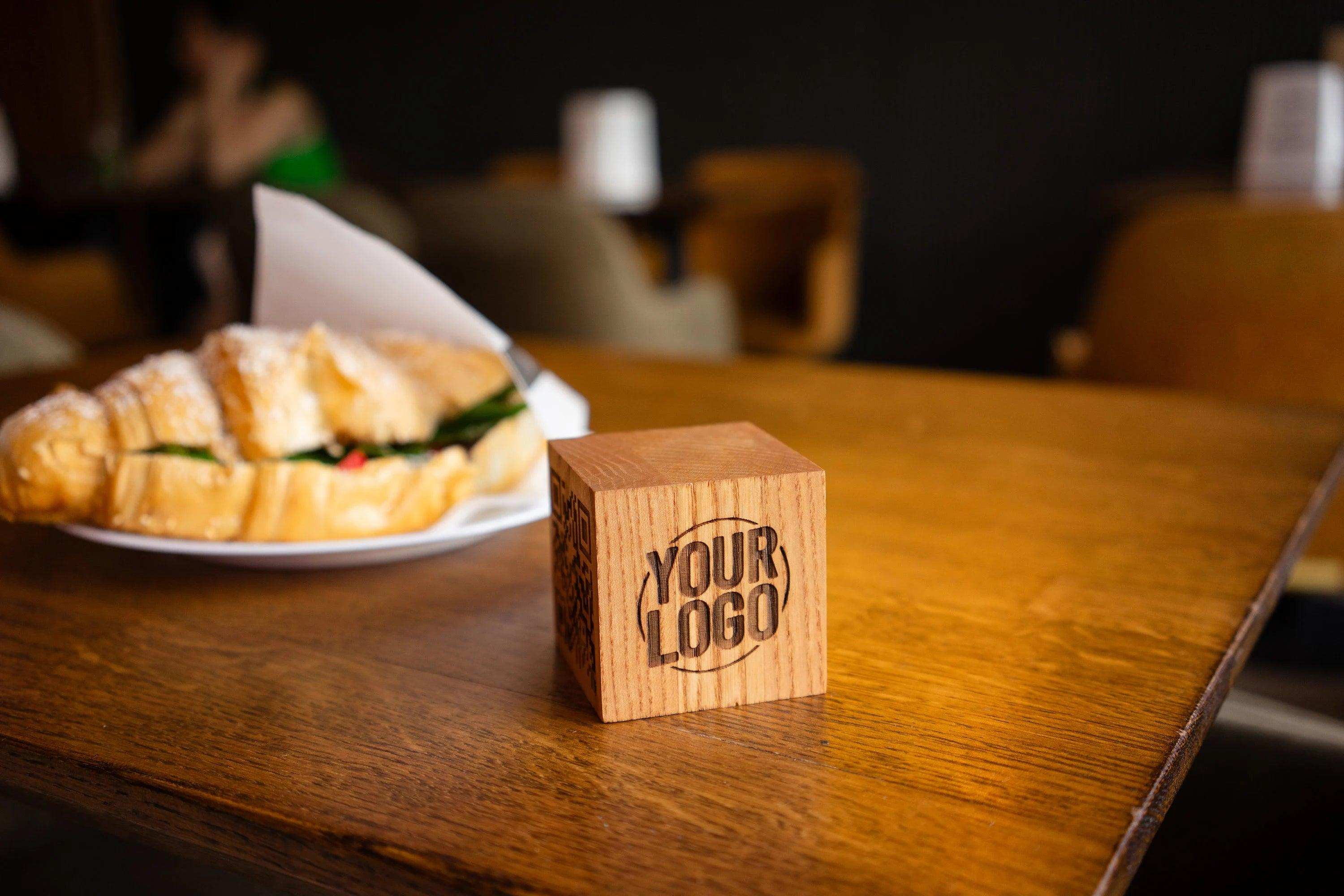 Custom Wooden QR Code Social Media Sign