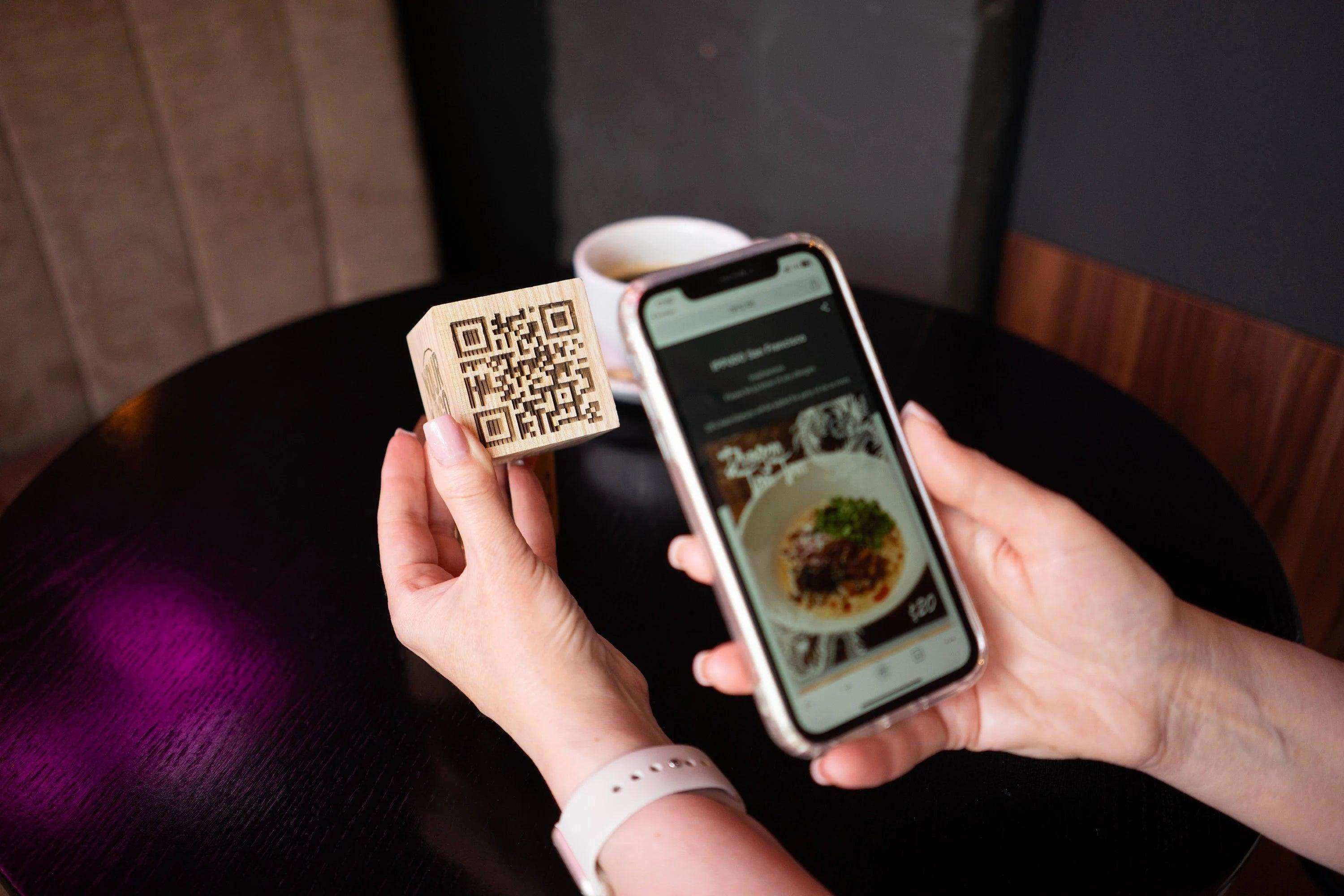 Custom Wooden QR Code Social Media Sign