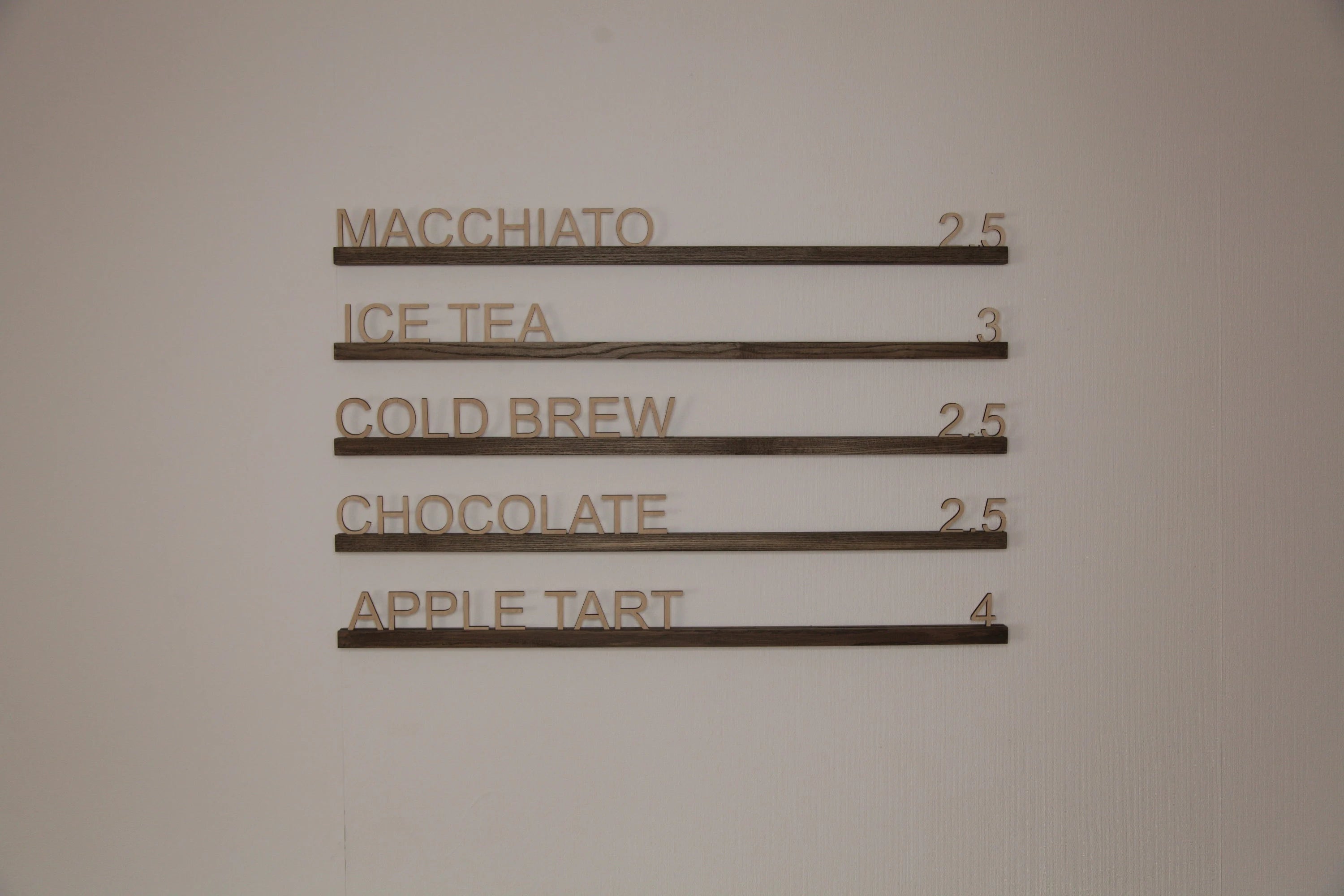 Wooden Wall Menu Board for Cafes and Bakeries