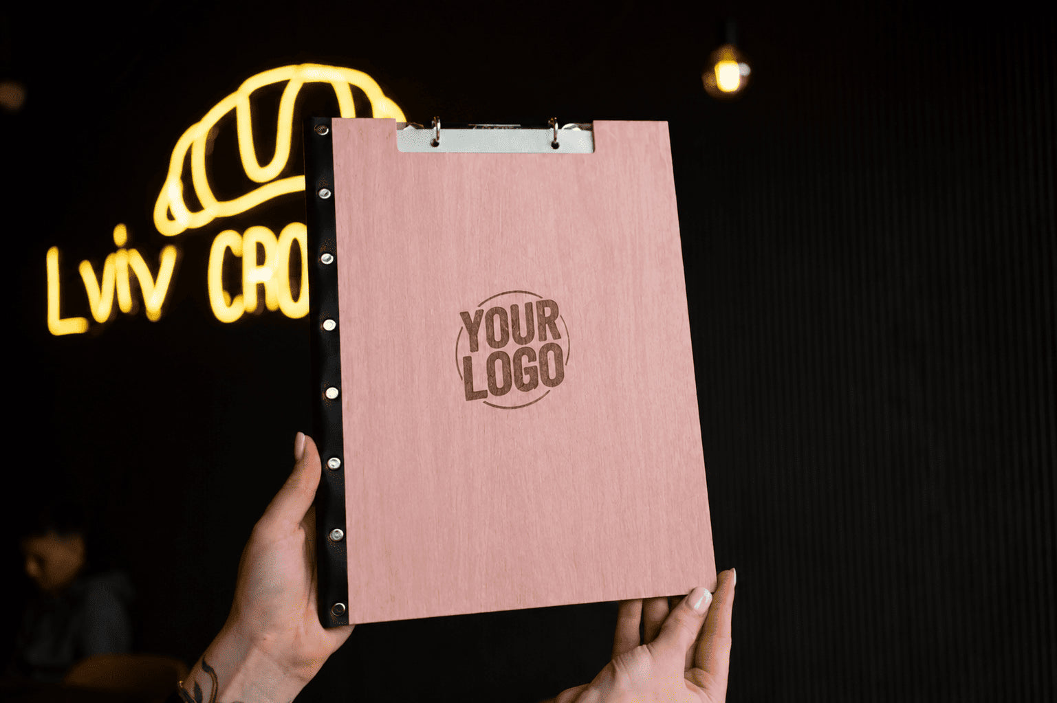 Personalized Wooden Menu Holder, Engraved Wooden Menu Folder with Customizable Options, Covers for Wedding Menu, m-103