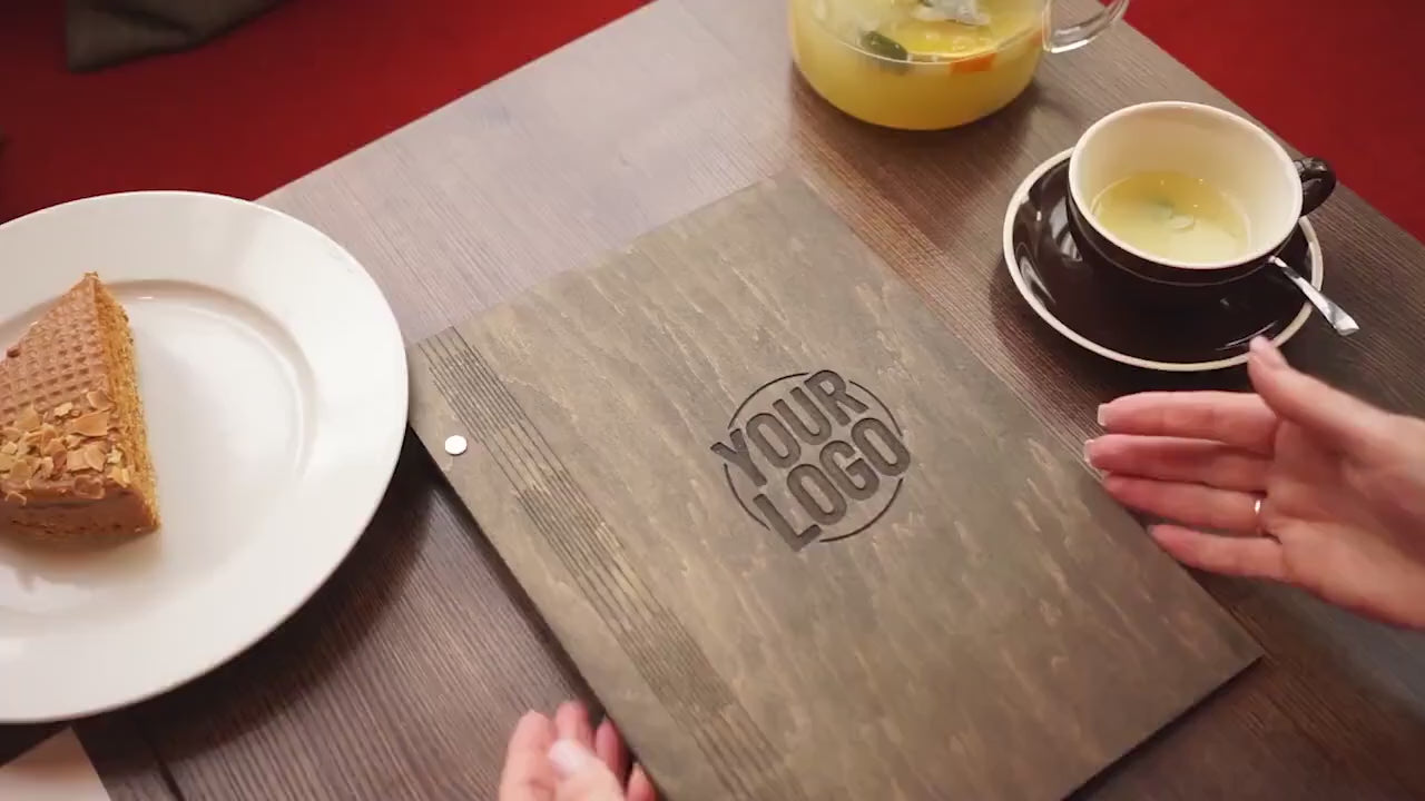 Eco-friendly wooden menu cover with free customization