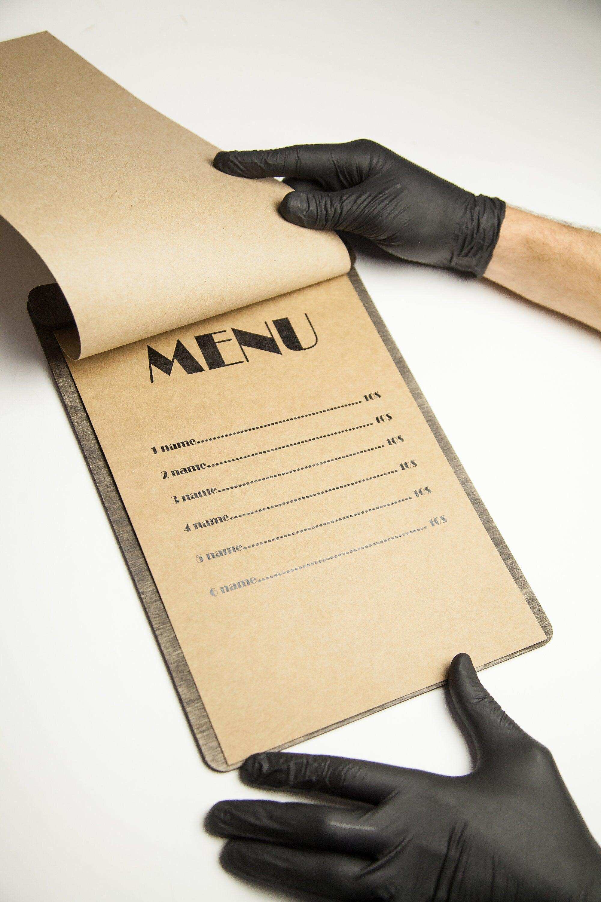Handcrafted Wooden Menu Cover