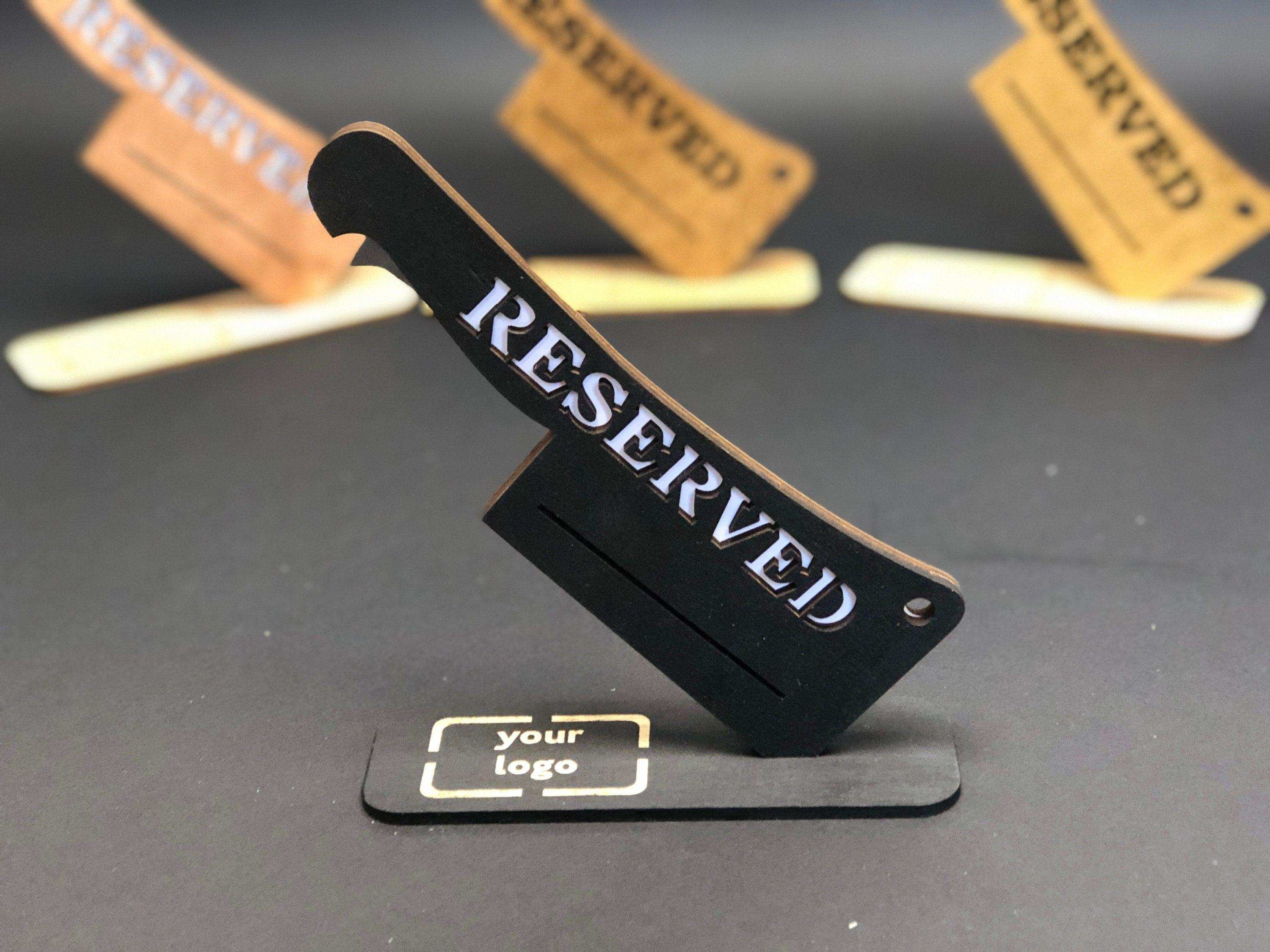 Rustic Wooden Reserved Sign for Restaurant Tables