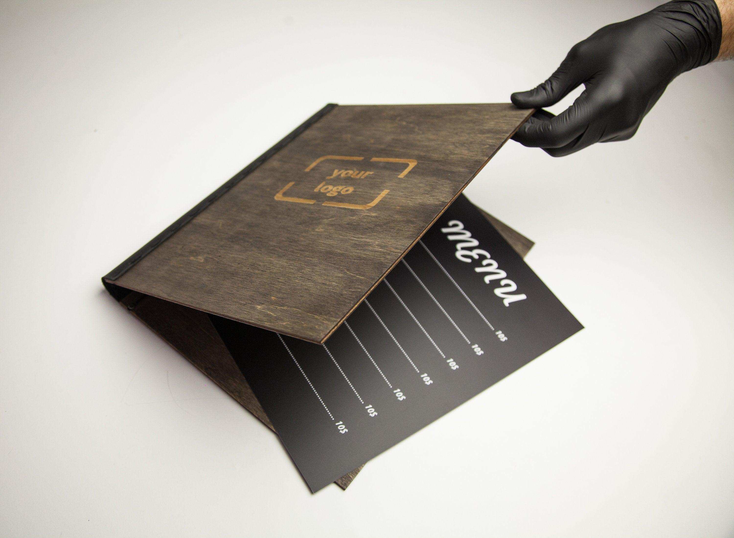 Personalized Wooden Restaurant Menu Cover