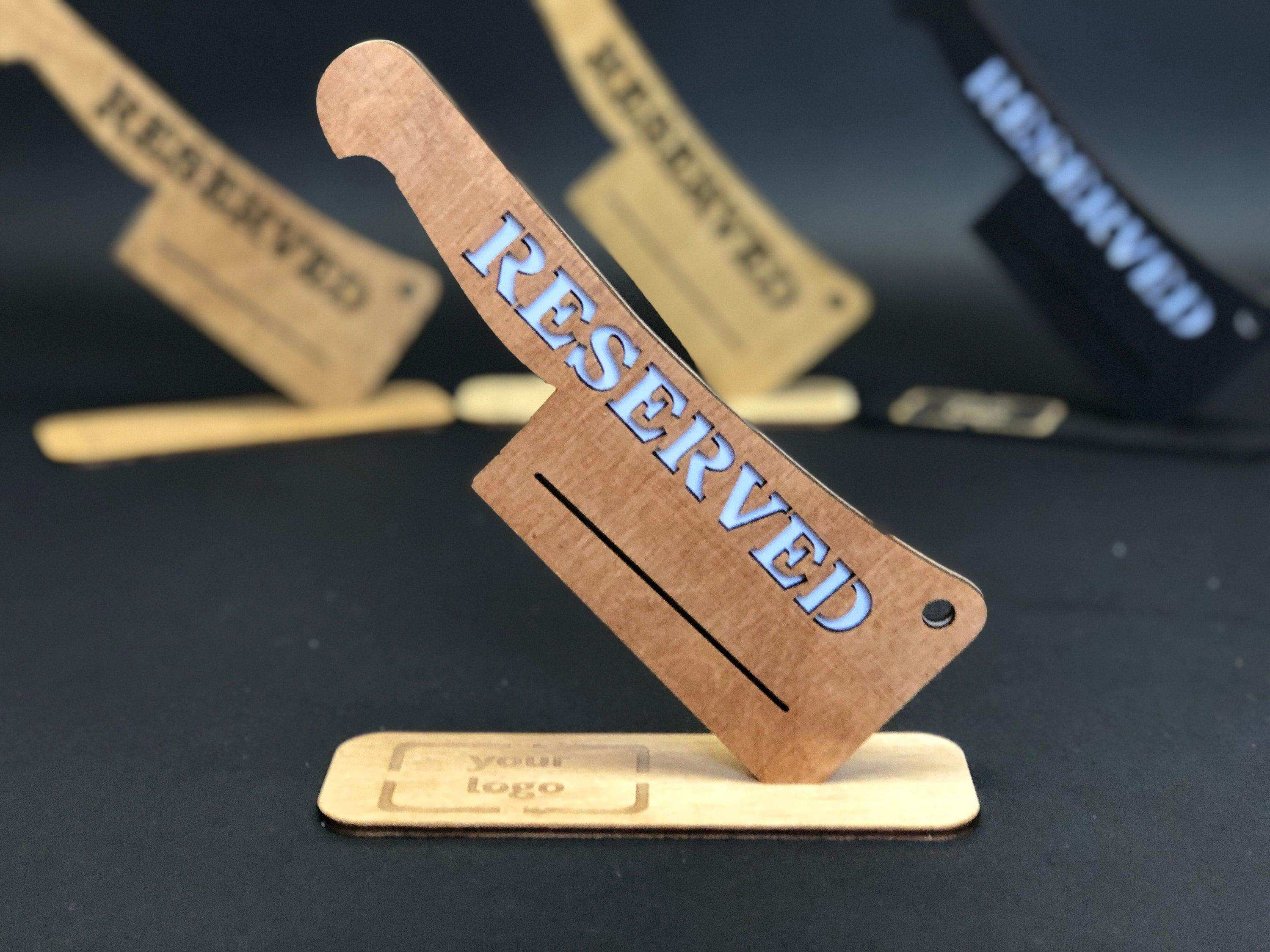 Rustic Wooden Reserved Sign for Restaurant Tables