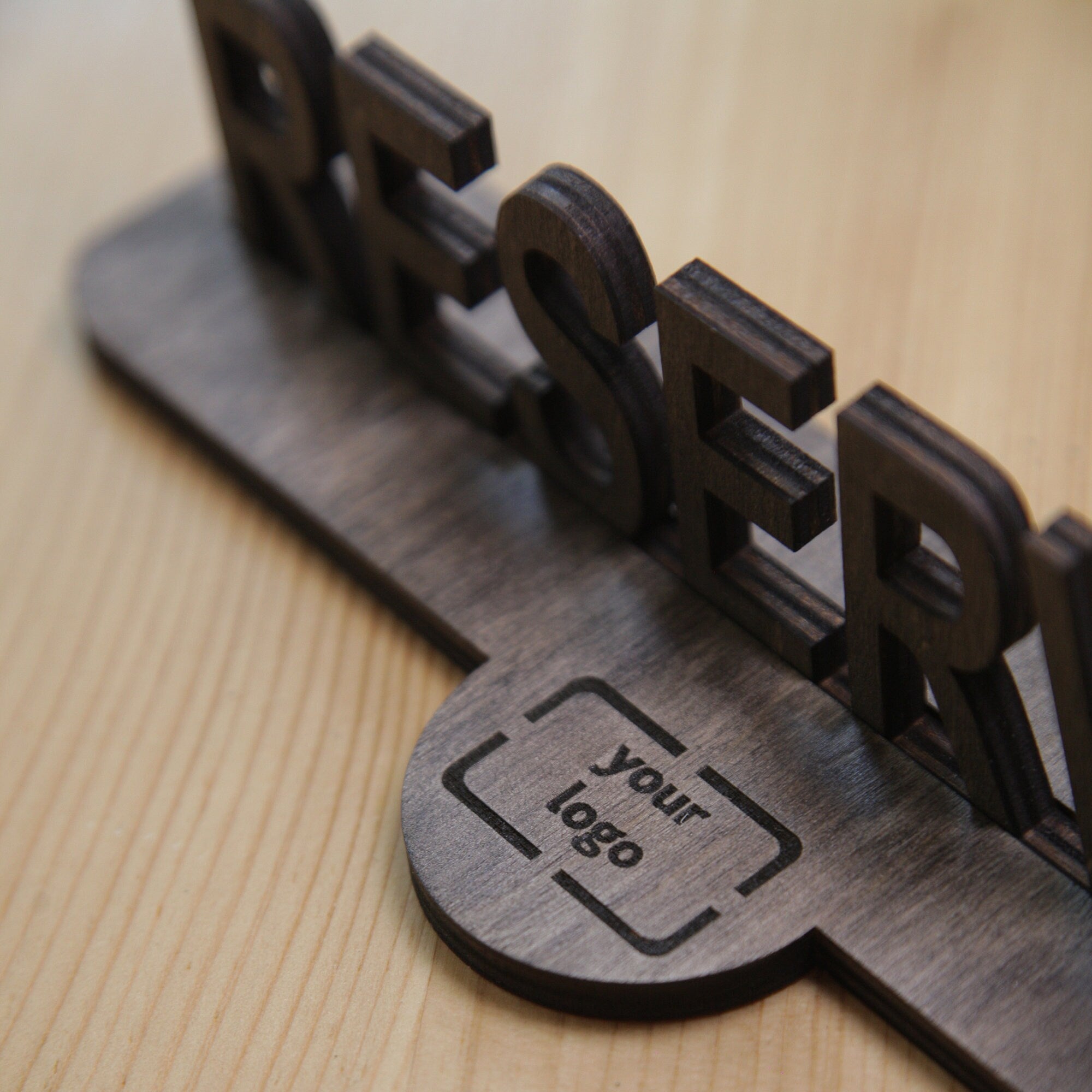 Rustic Wooden Reserved Table Sign with Free Engraving