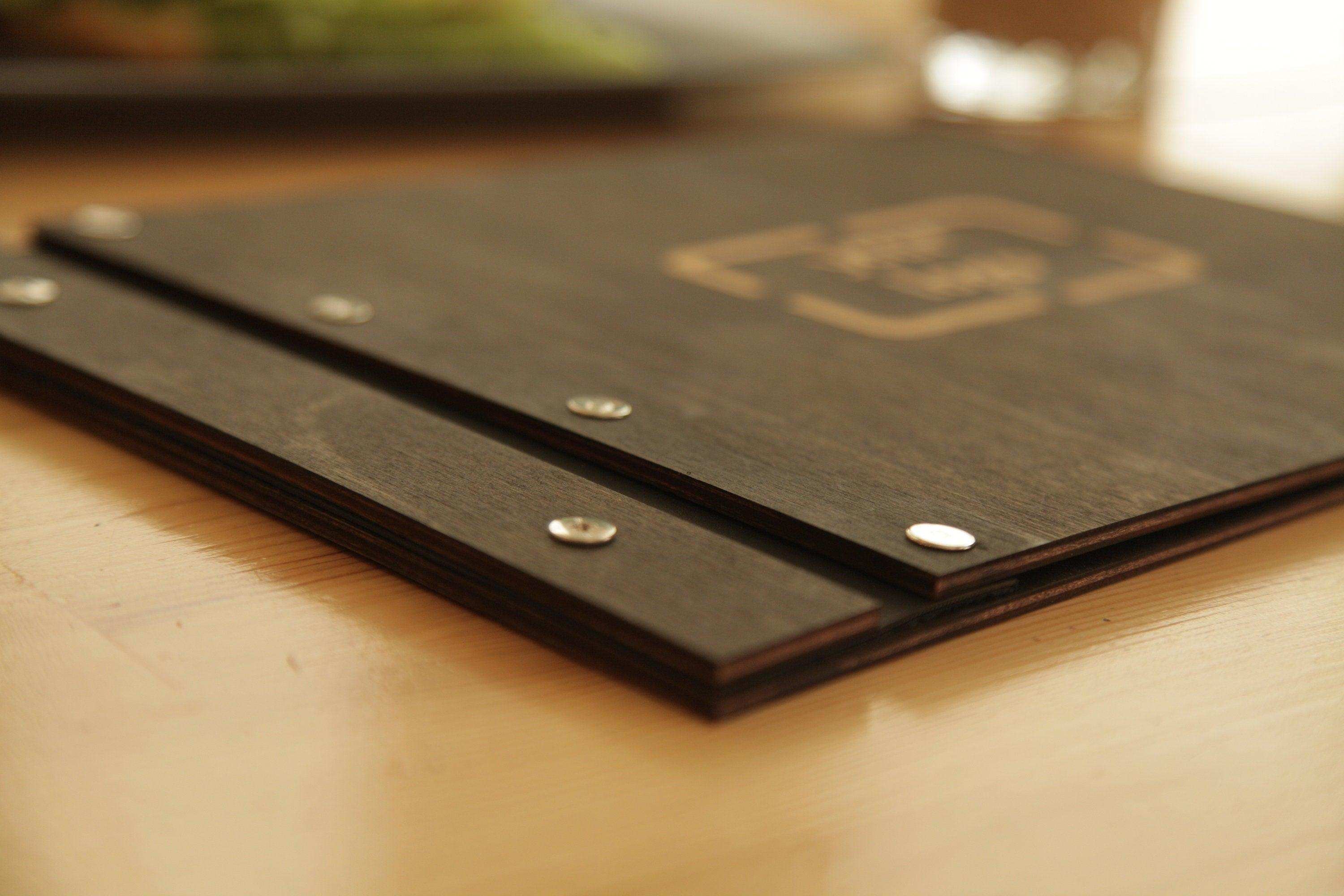 Customizable Wooden Menu Cover with Engraving
