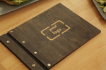 Customizable Wooden Menu Cover with Engraving, Video - Image 3