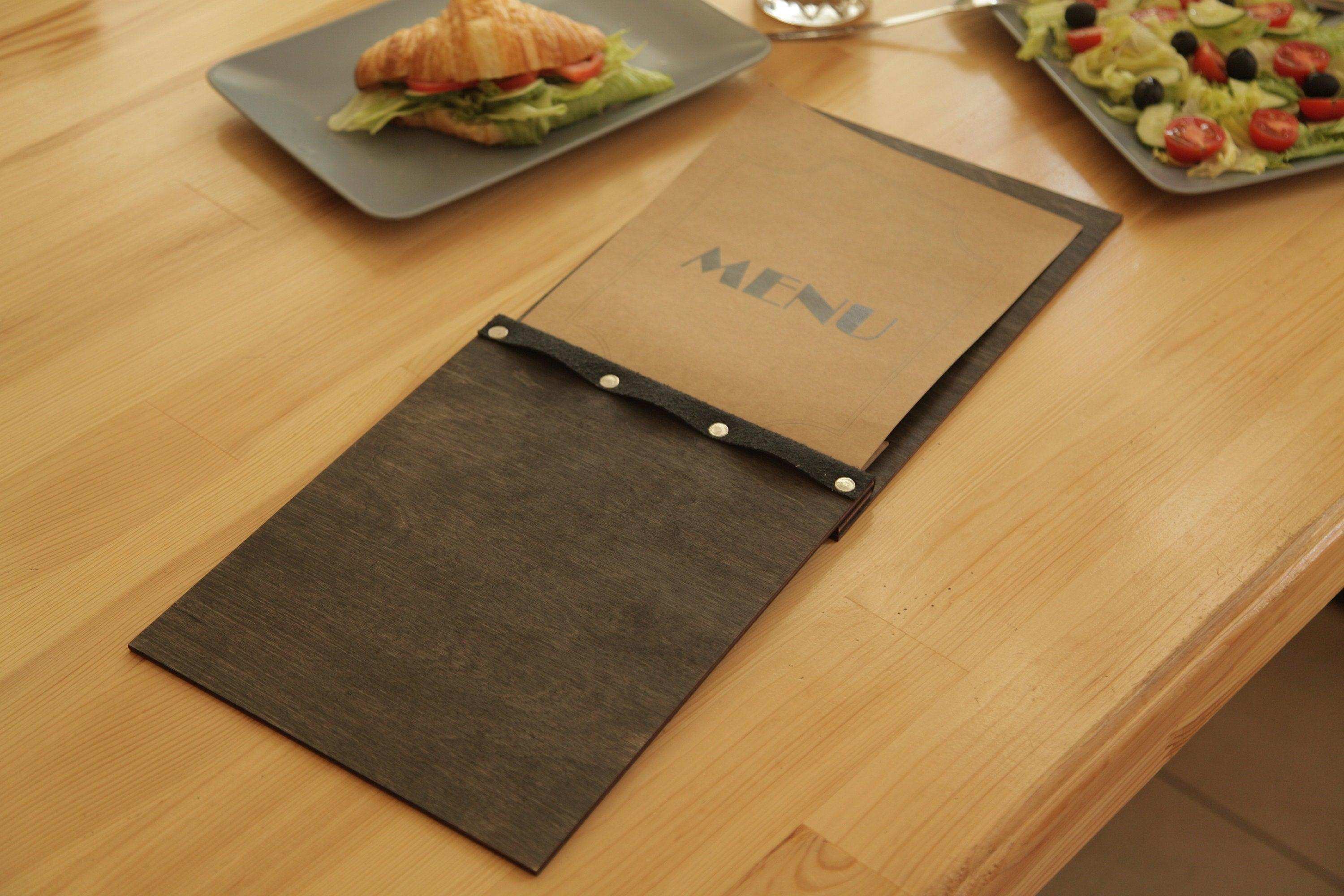 Customizable Wooden Menu Cover with Engraving