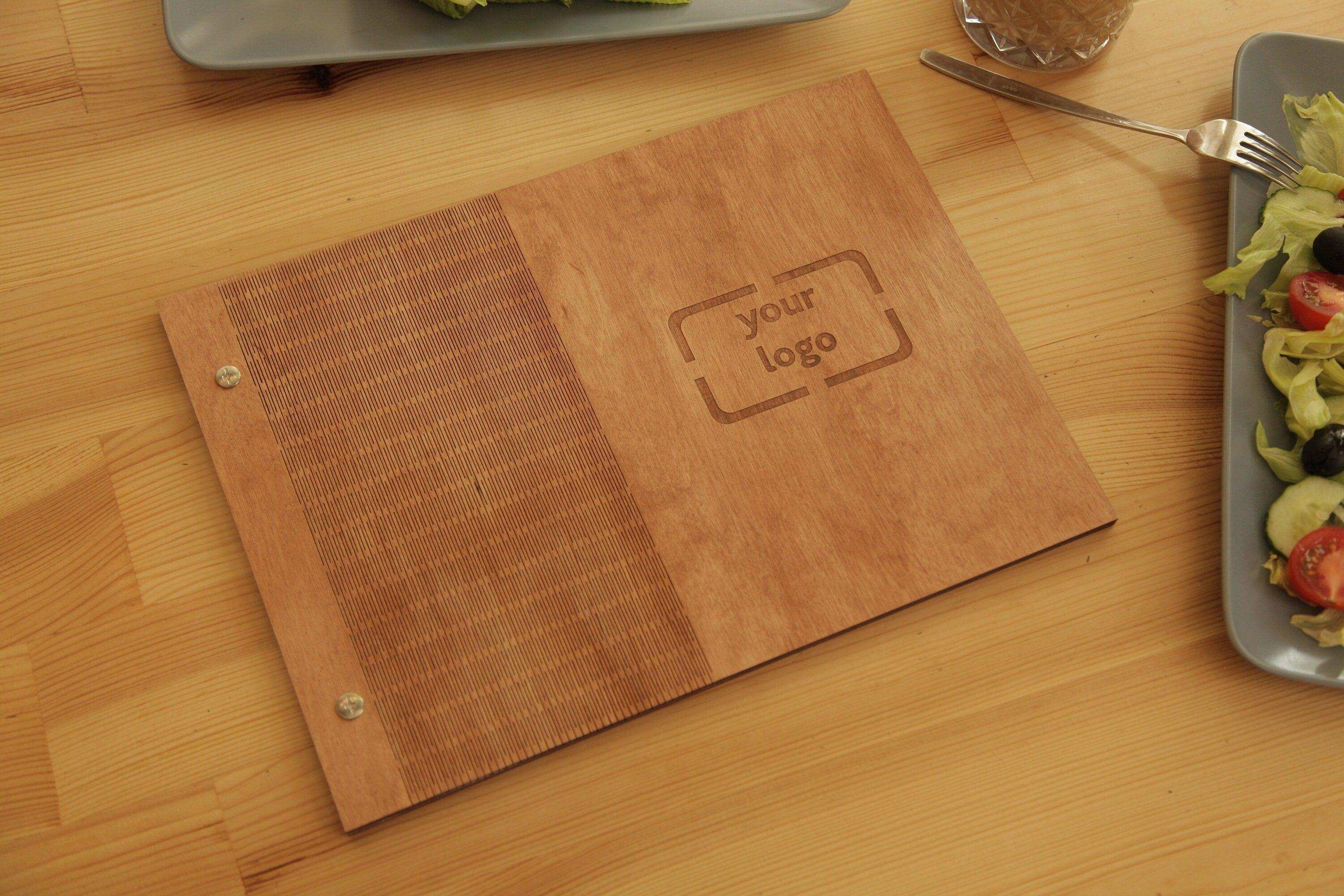 Engraved Wooden Menu Cover