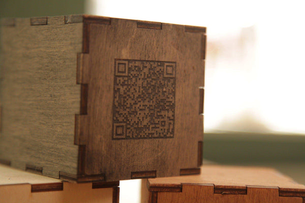 Wooden Number Cube with QR Code, Video | KyivWorkshop