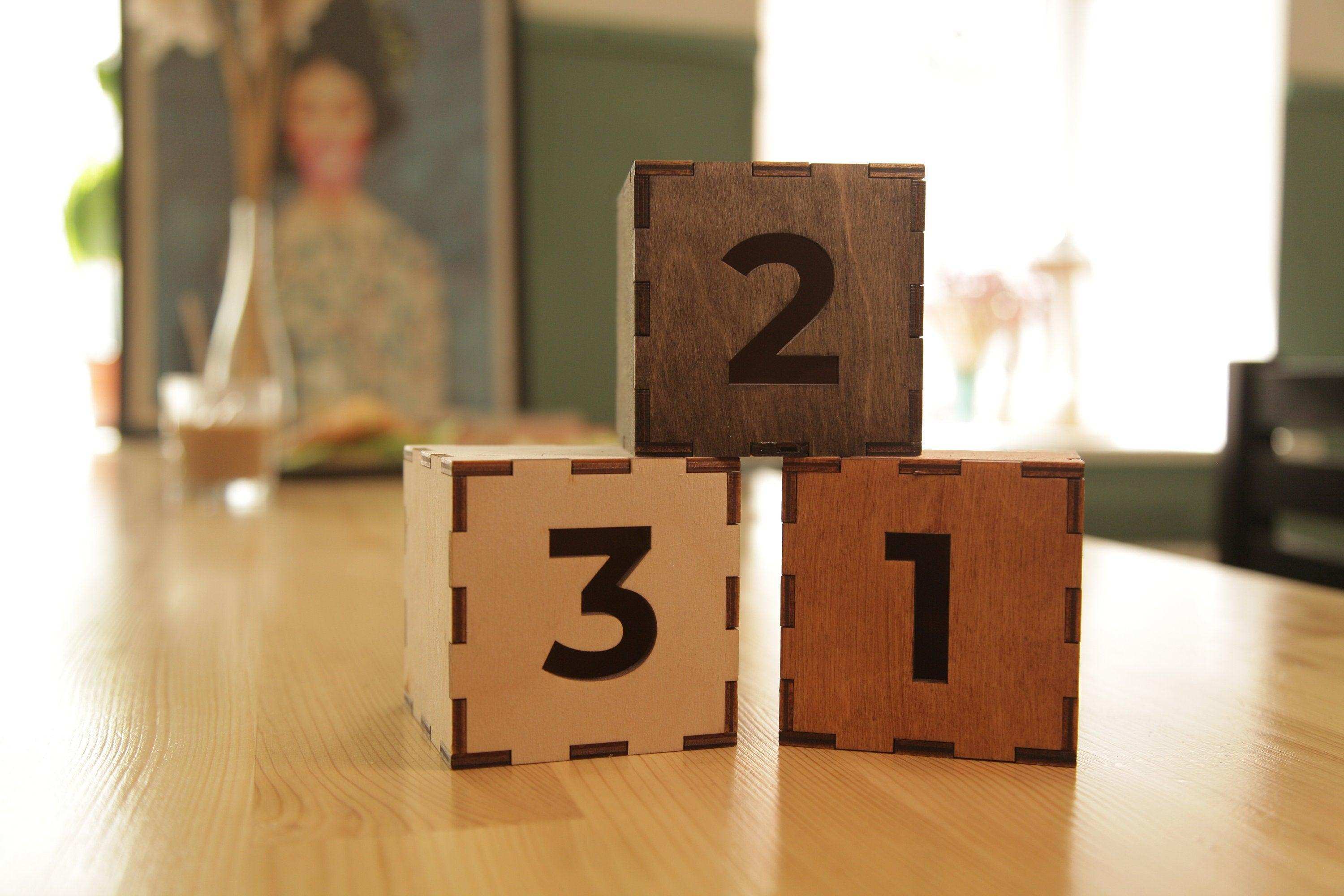 Wooden Number Cube with QR Code